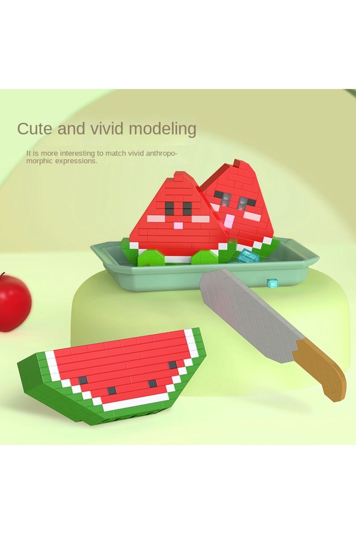 CONUSEA-Building Blocks Fruit Banana Bricks Kawaii Watermelon DIY Assembled Puzzle Cute Table Decor Child... 4