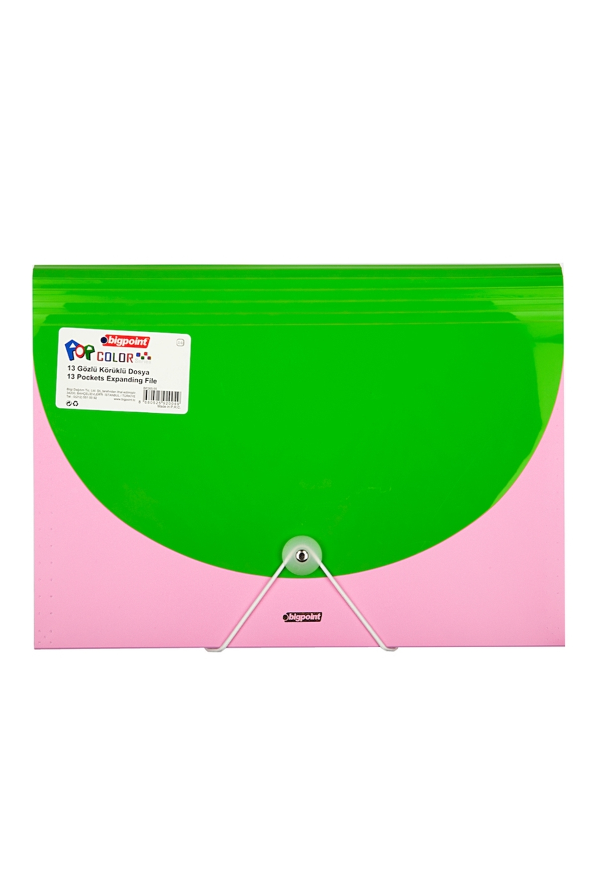 Bigpoint Koruklu Dosya 13 Ceplı A4 Pop Yesıl & Pembe