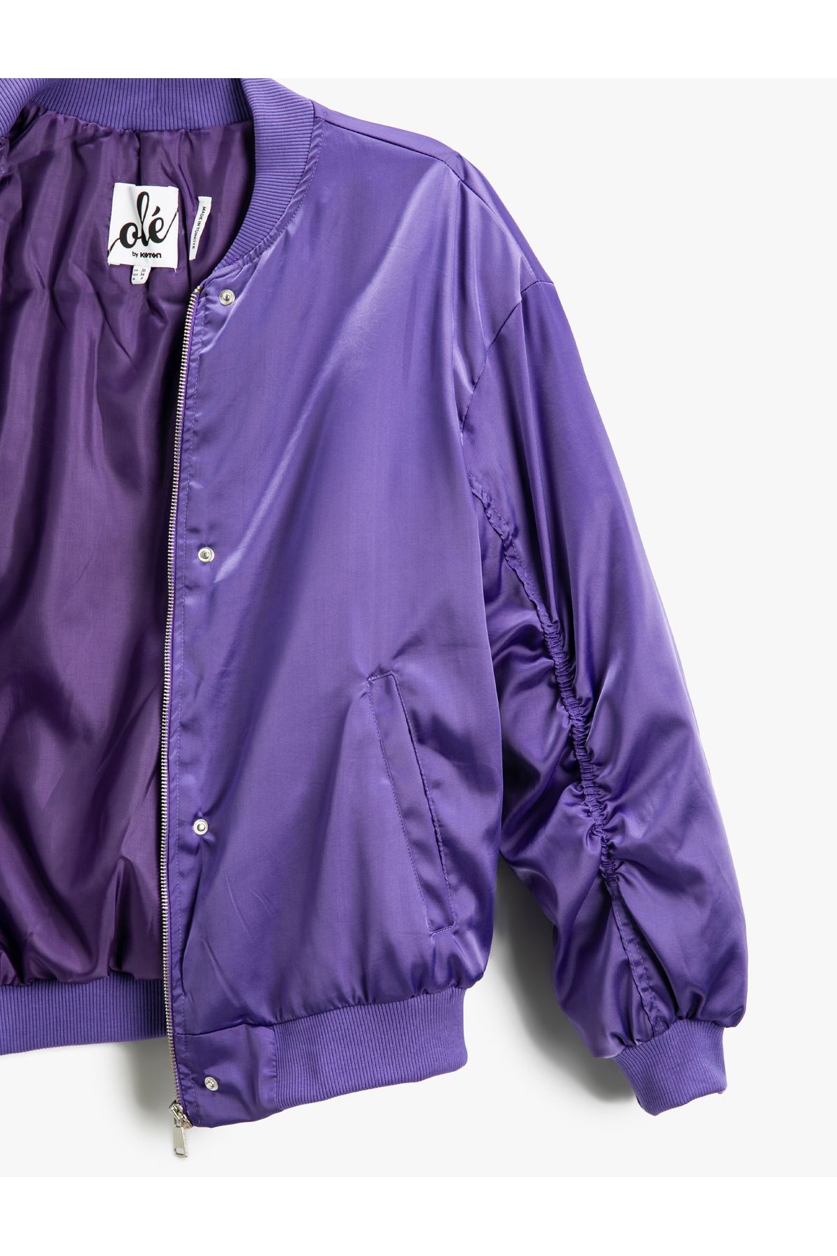 Koton-Pilot Jacket with Zipper and Drawstring Pocket Detail 6