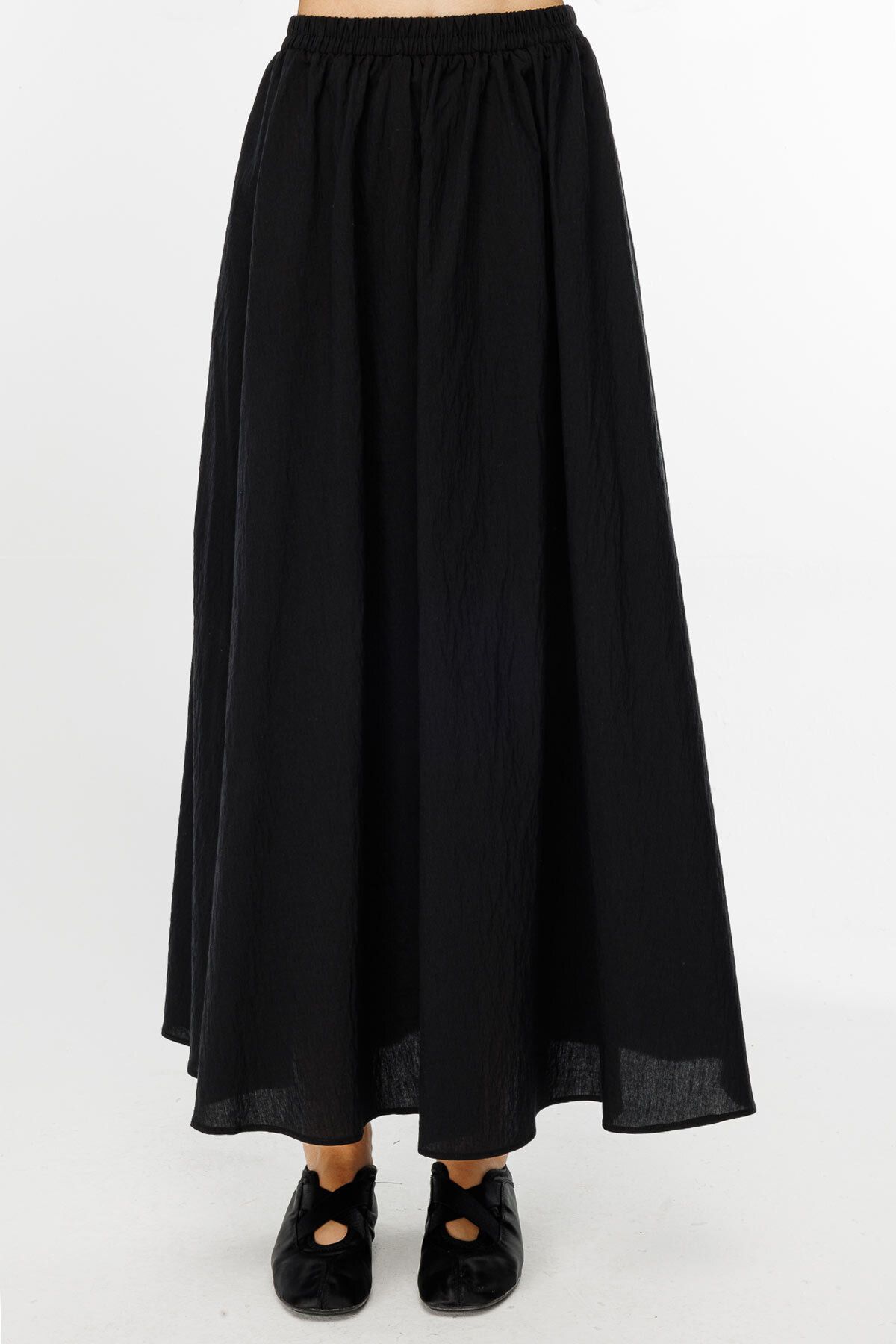 Hooopstore-Pleat Detailed Black Suit with Skirt 8