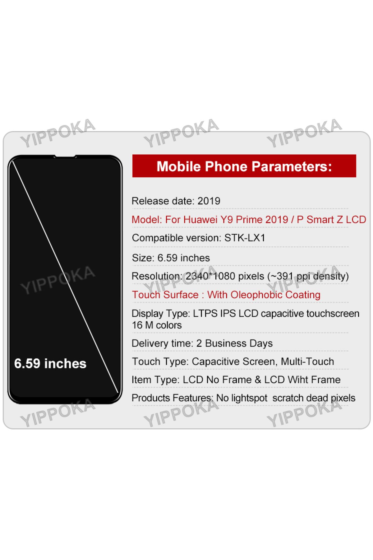 Choice-IPS لشاشة LCD Huawei P Smart Z مجموعة المحول الرقمي STK-LX1 شاشة LCD تعمل باللمس لهاتف Huawei Y9 P Smart Z 2