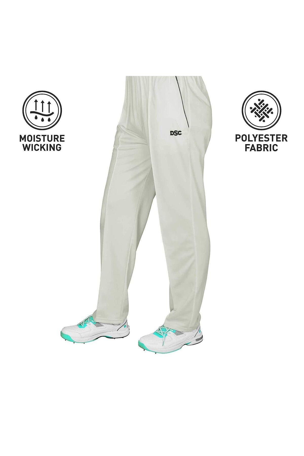 DSC-Atmos Polyester Cricket Pant Size 32 (White/Navy) 2