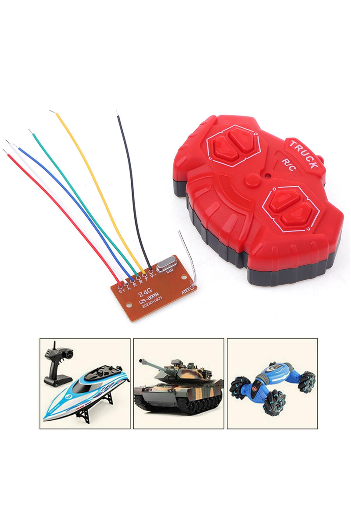 Choice-2.4G Four-way Remote Control Module 4CH RC Remote Control Transmitter Receiver Circuit Board Acce... 4