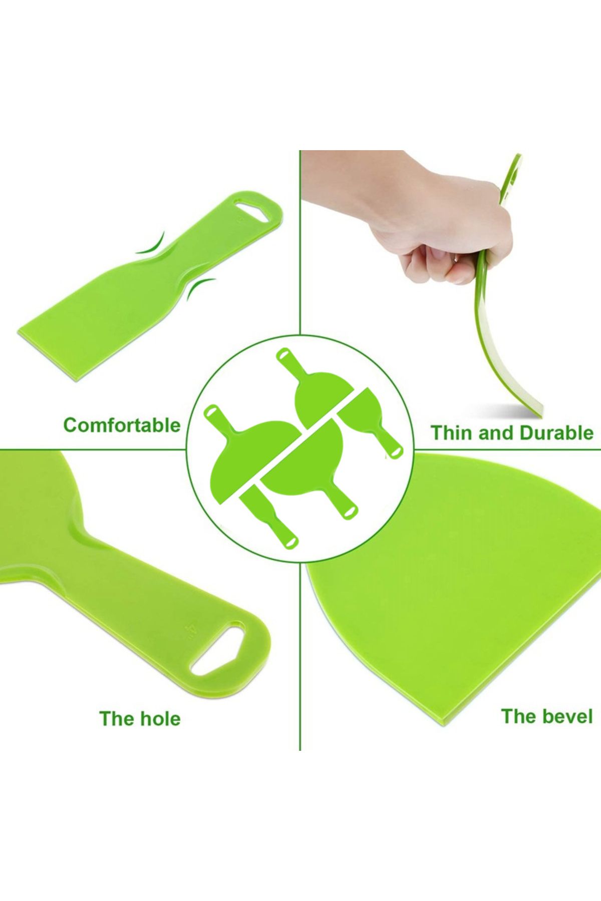 CHITOP-5Pcs Putty Knife Set Flexible Plastic Paint Scraper Tool for Spackling,Wallpaper Scraper,spatula ... 5