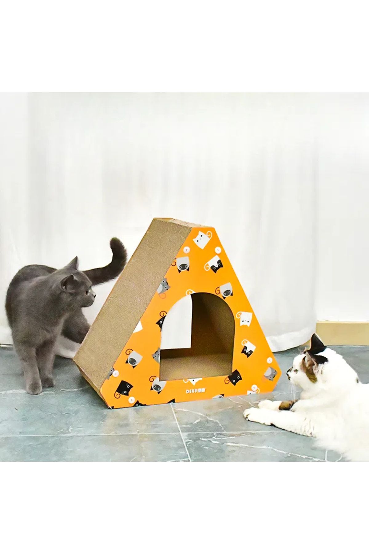 Choice-Triangular Cat Scratcher Cardboard cat house large cat condo kitten scratching mat 3