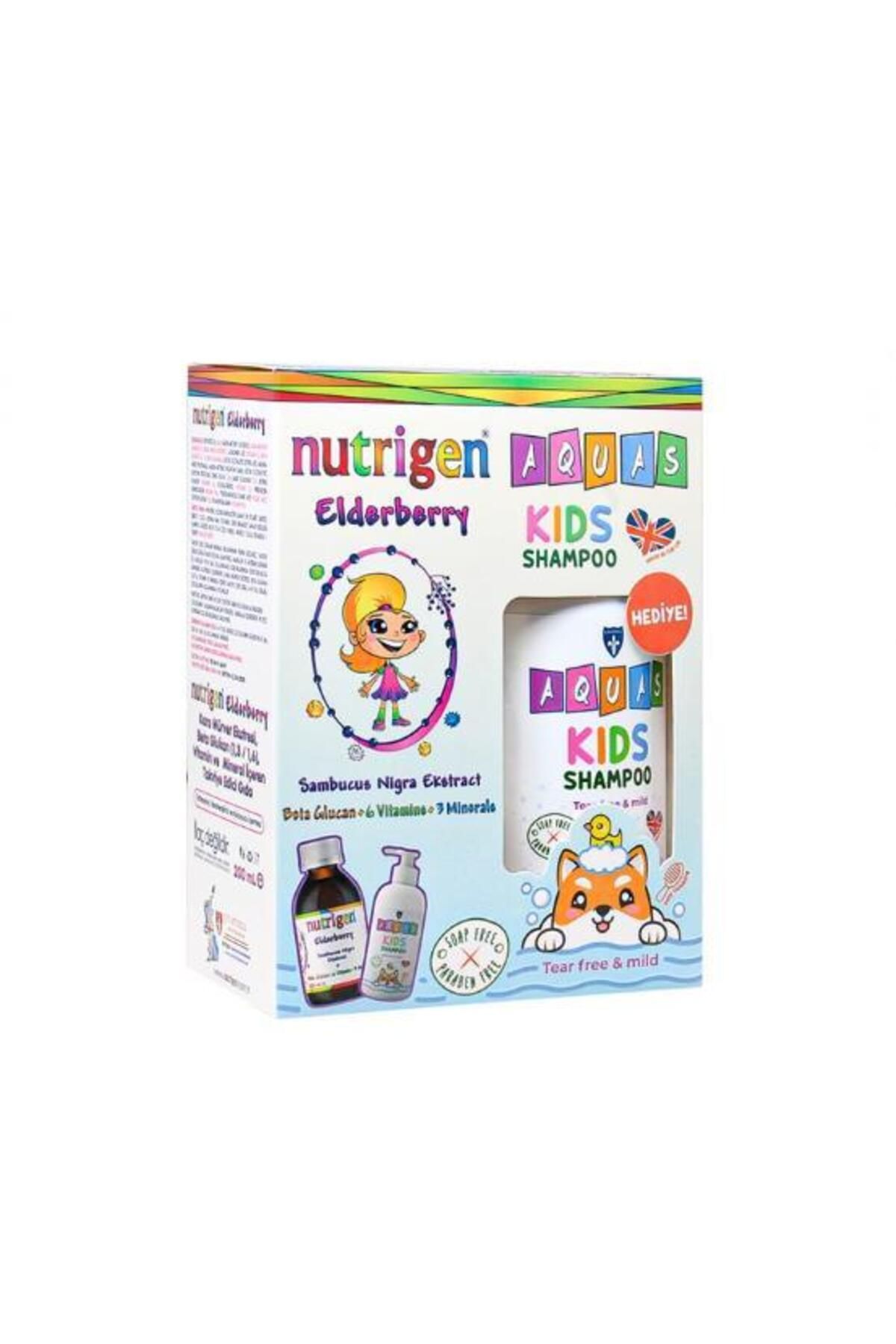 Elderberry Kara Mürver Şurup 200 ml + Aquas Kids Şampuan 250 ml Hediyeli