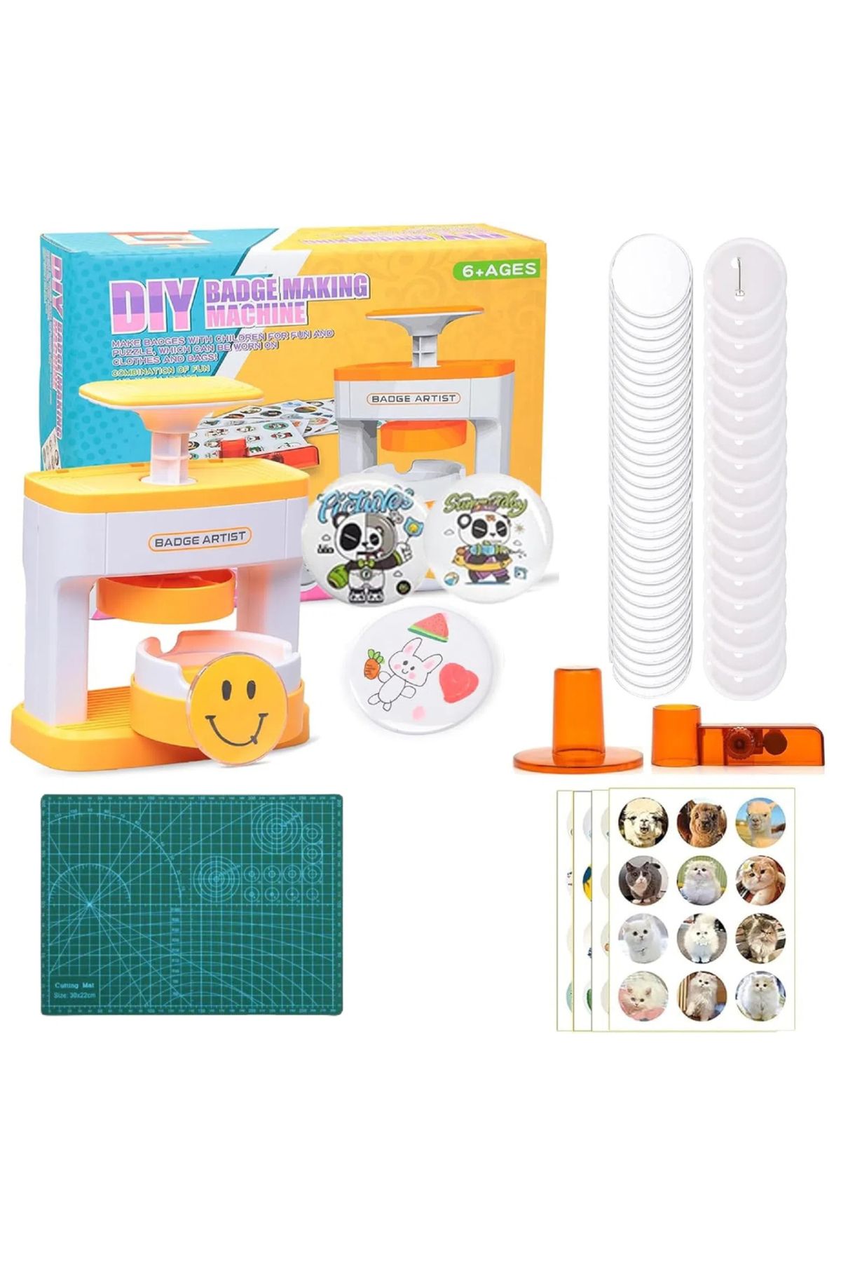 Choice-Simple Badge Maker Machine,DIY Pin Maker Machine,Badge Button Press Machine with 48pcs Cute Stick... 8