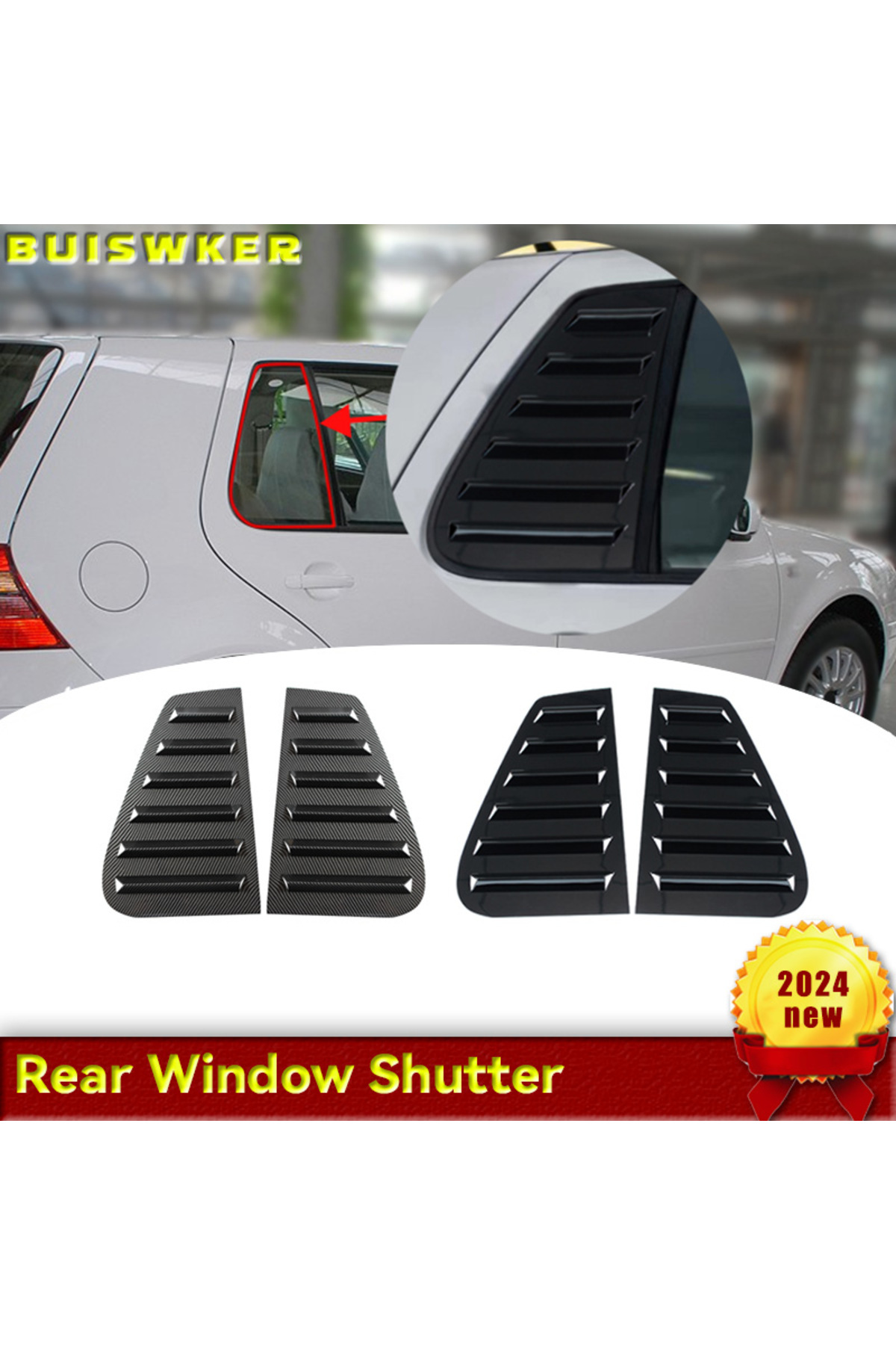 Choice A Pair Car Rear Side Window Shutter Cover Trim Window Louver