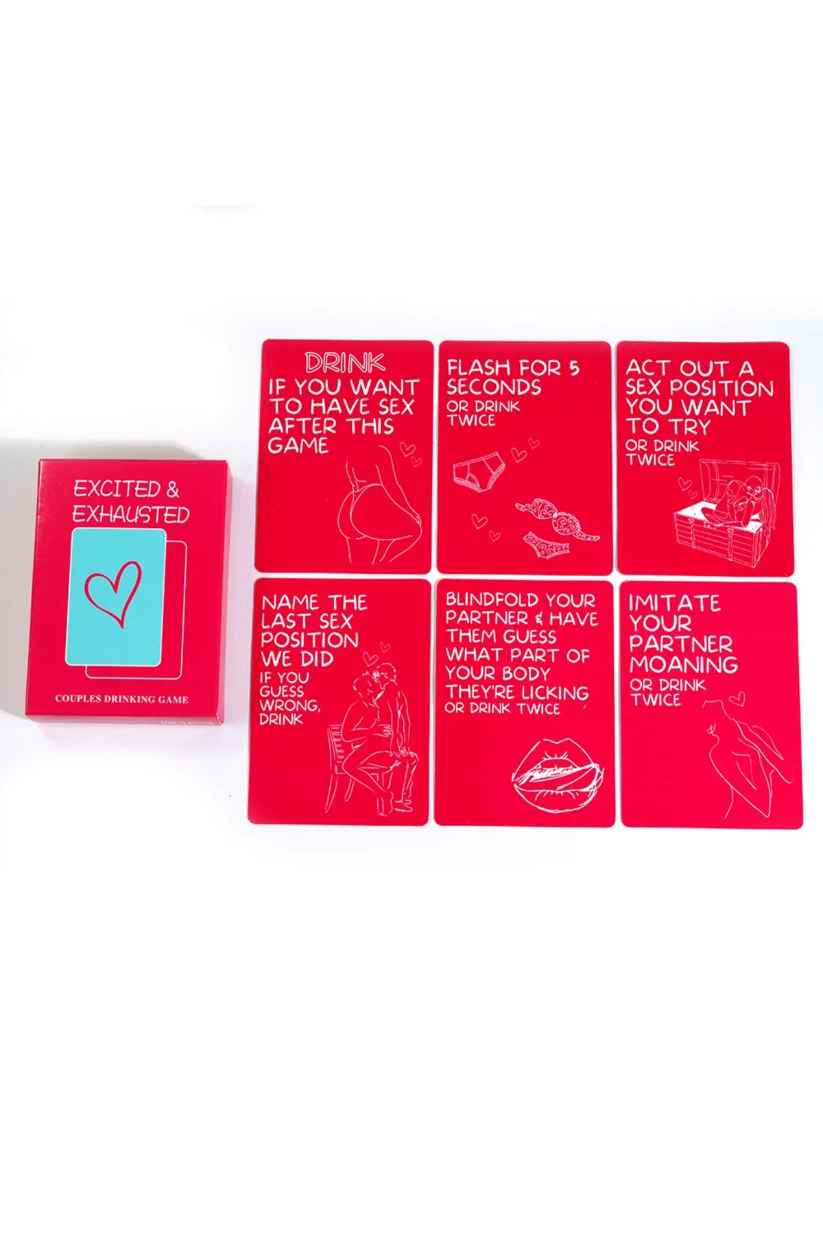 Choice-Excited And Exhausted Adult Card Playing Game 50x Playing Cards Drinking Card Game Designed For C... 4