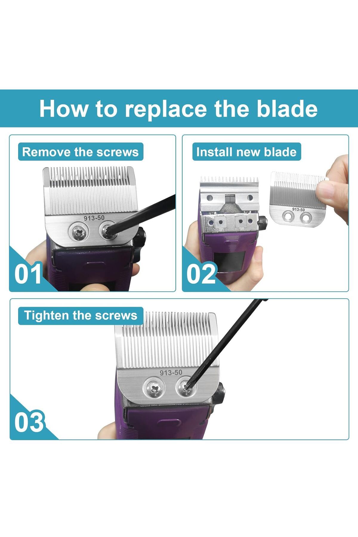 Choice-91350 - Adjustable Medium Blade Compatible with Oster Fast Feed 076023 and Salon Pro Clippers 076... 5
