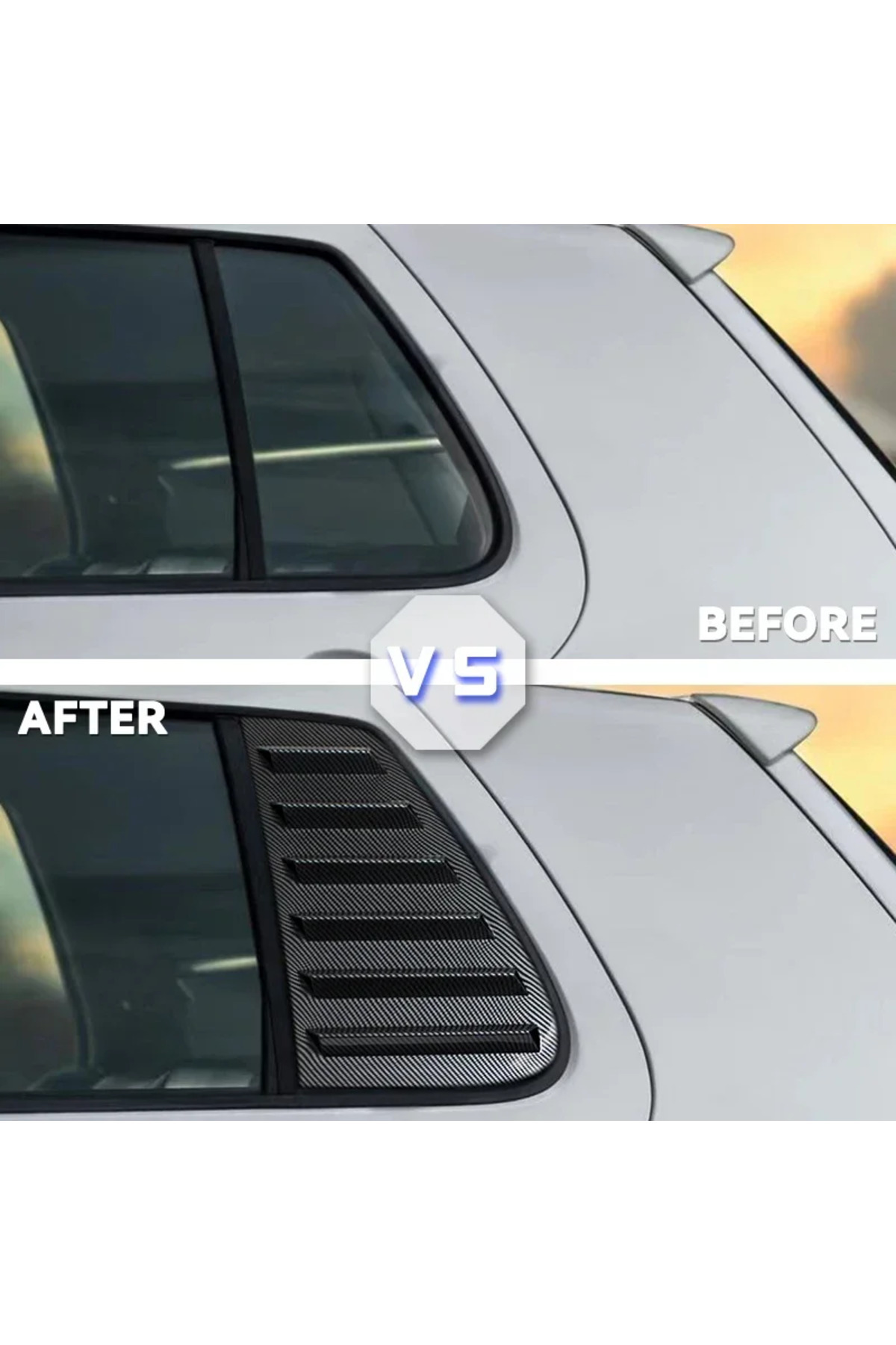 Choice A Pair Car Rear Side Window Shutter Cover Trim Window Louver