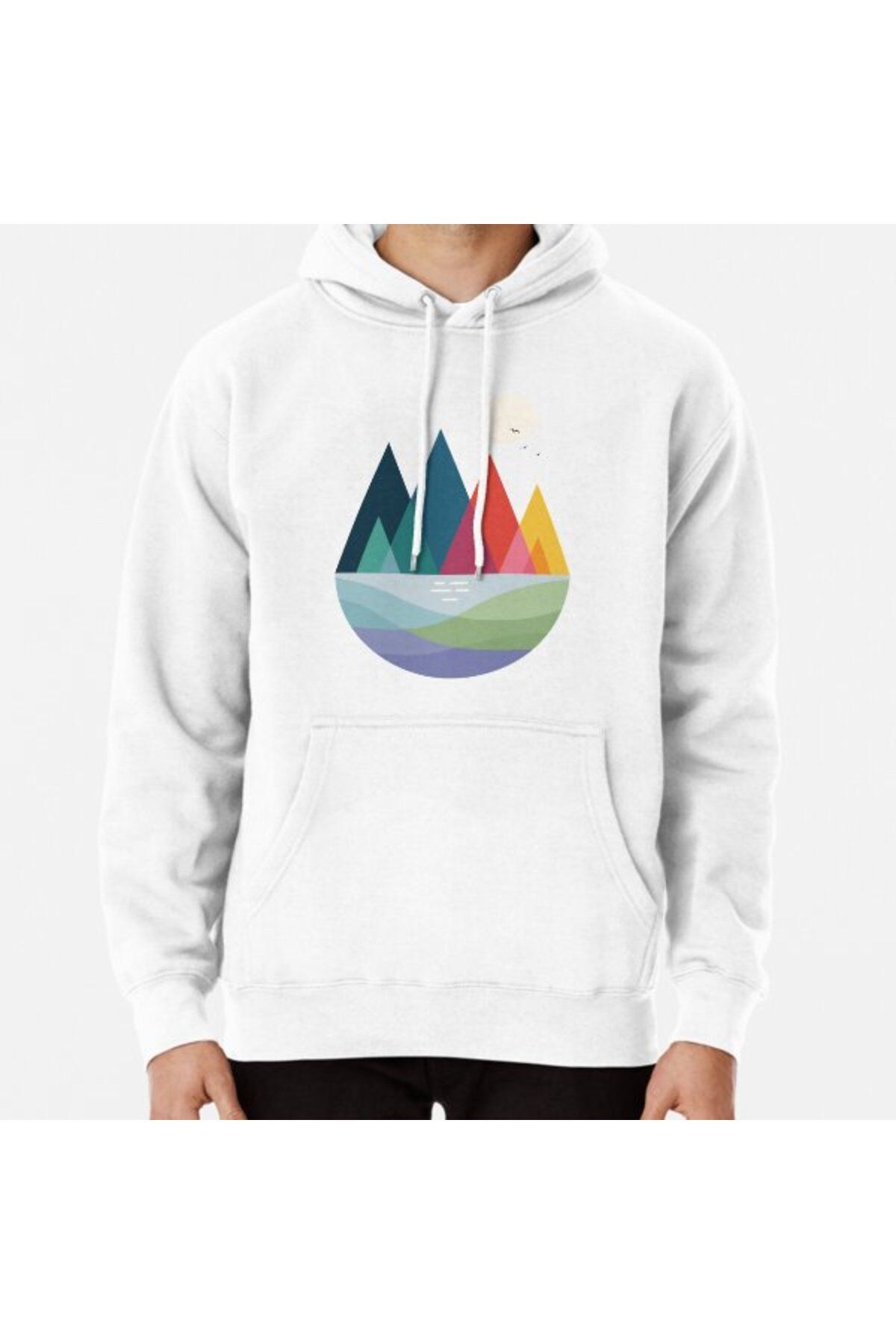 Hvit Stein Undeva Hanorac Imprimat Unisex - M