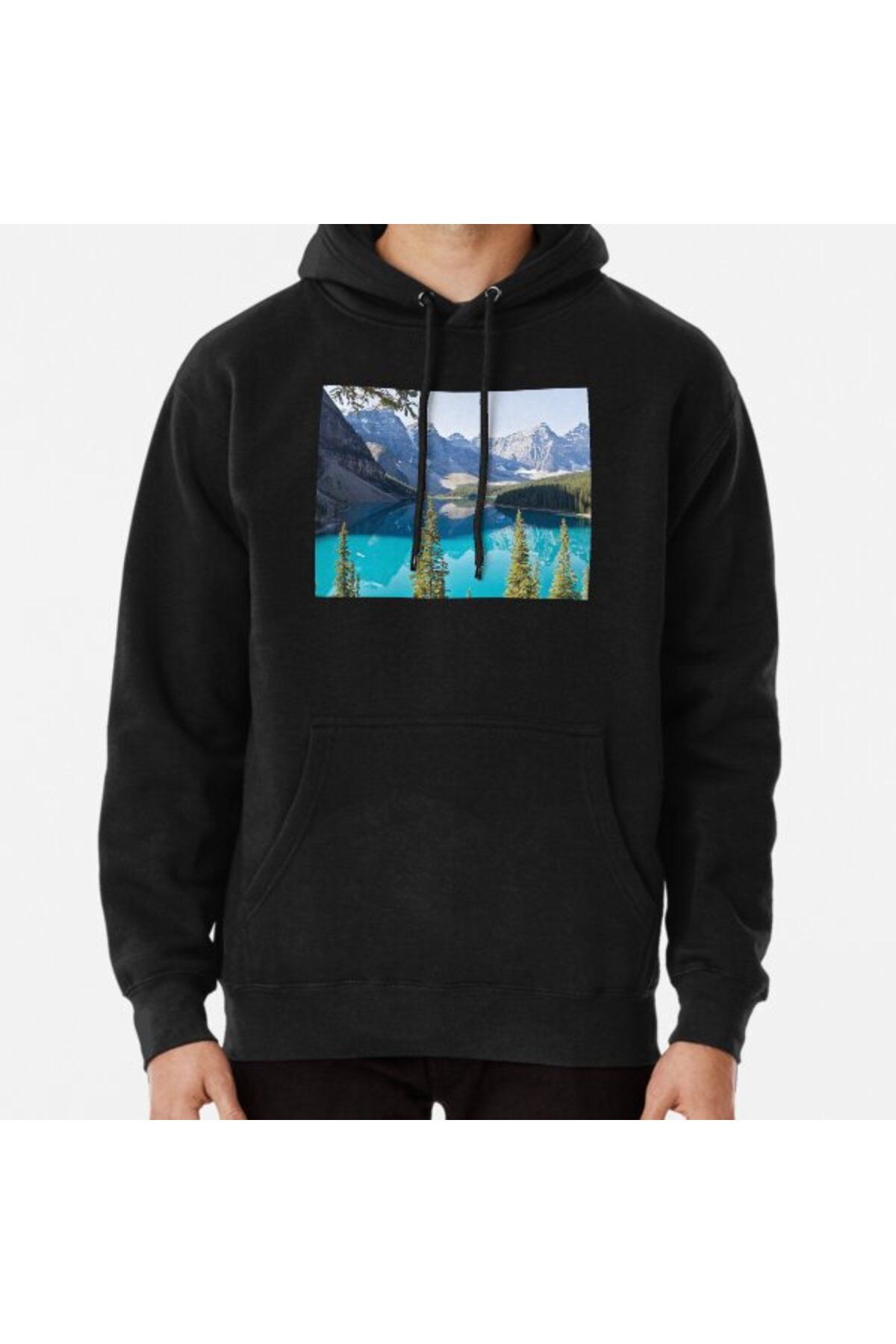 Hvit Stein Lake Moraine 2 - Hanorac Imprimat Alberta, Canada Unisex - XL