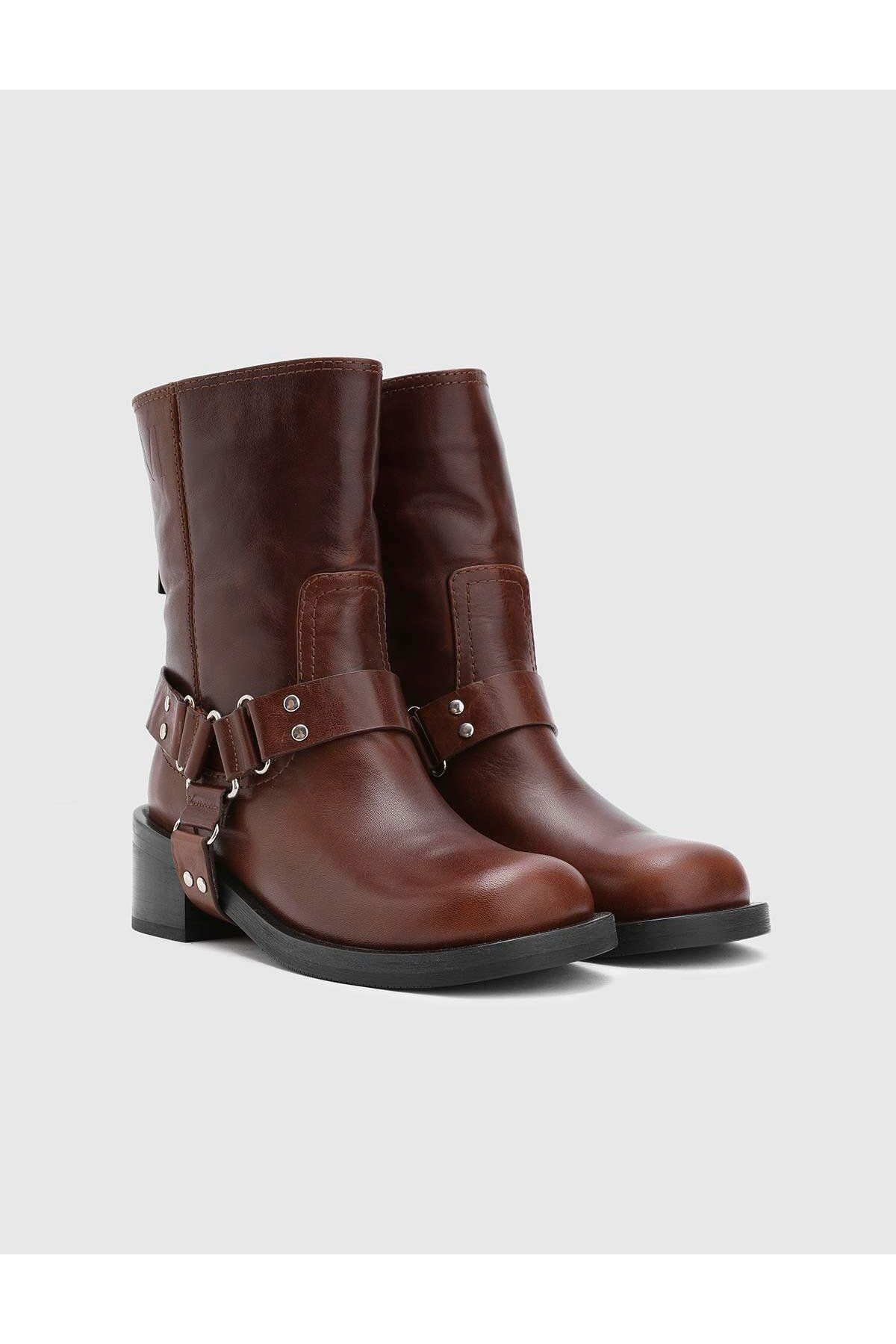 İLVİ-Matthew Genuine Leather Women's Brown Boots 1