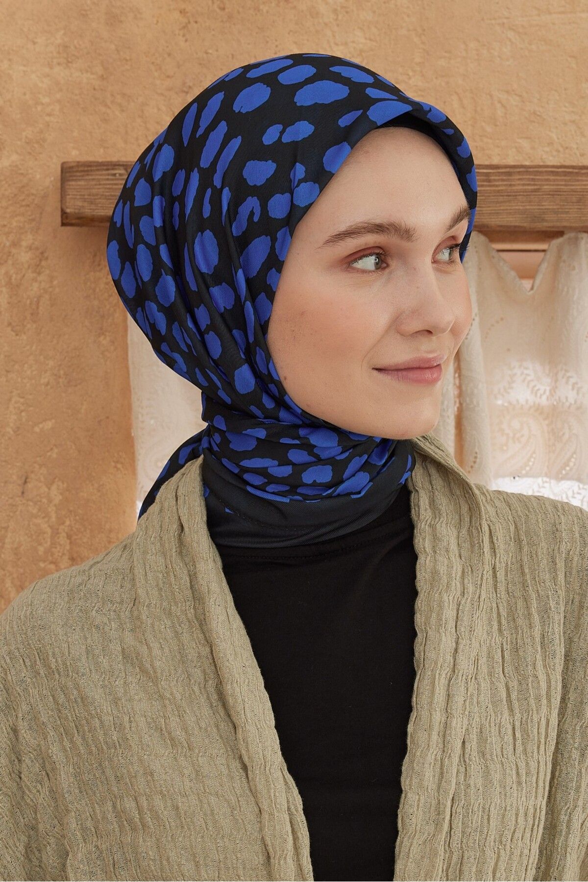 Modakaşmir-Leopard Pattern Cotton Scarf 3