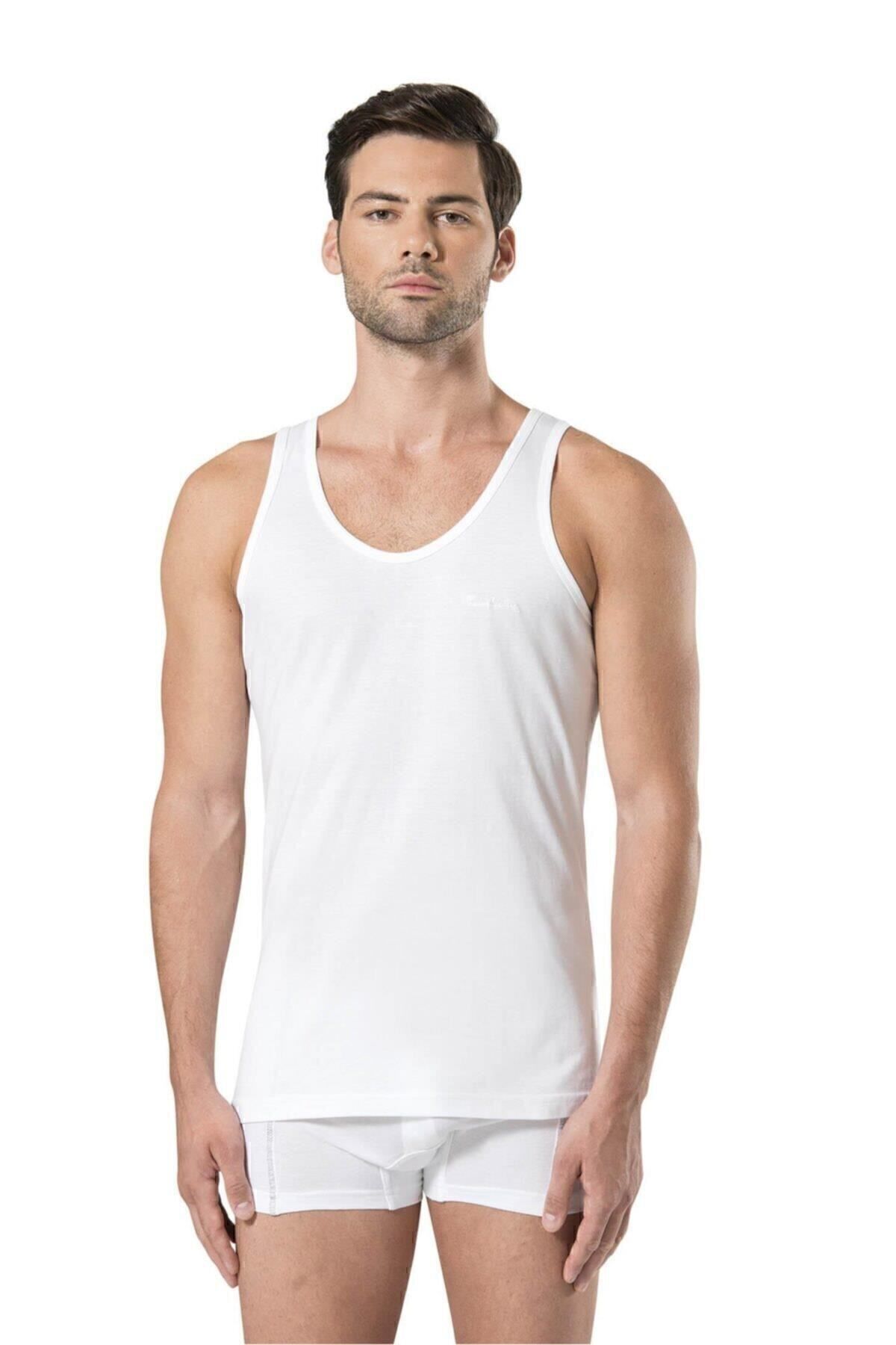 Pierre Cardin 400 Pamuk Penye 4'lü Beyaz Atlet