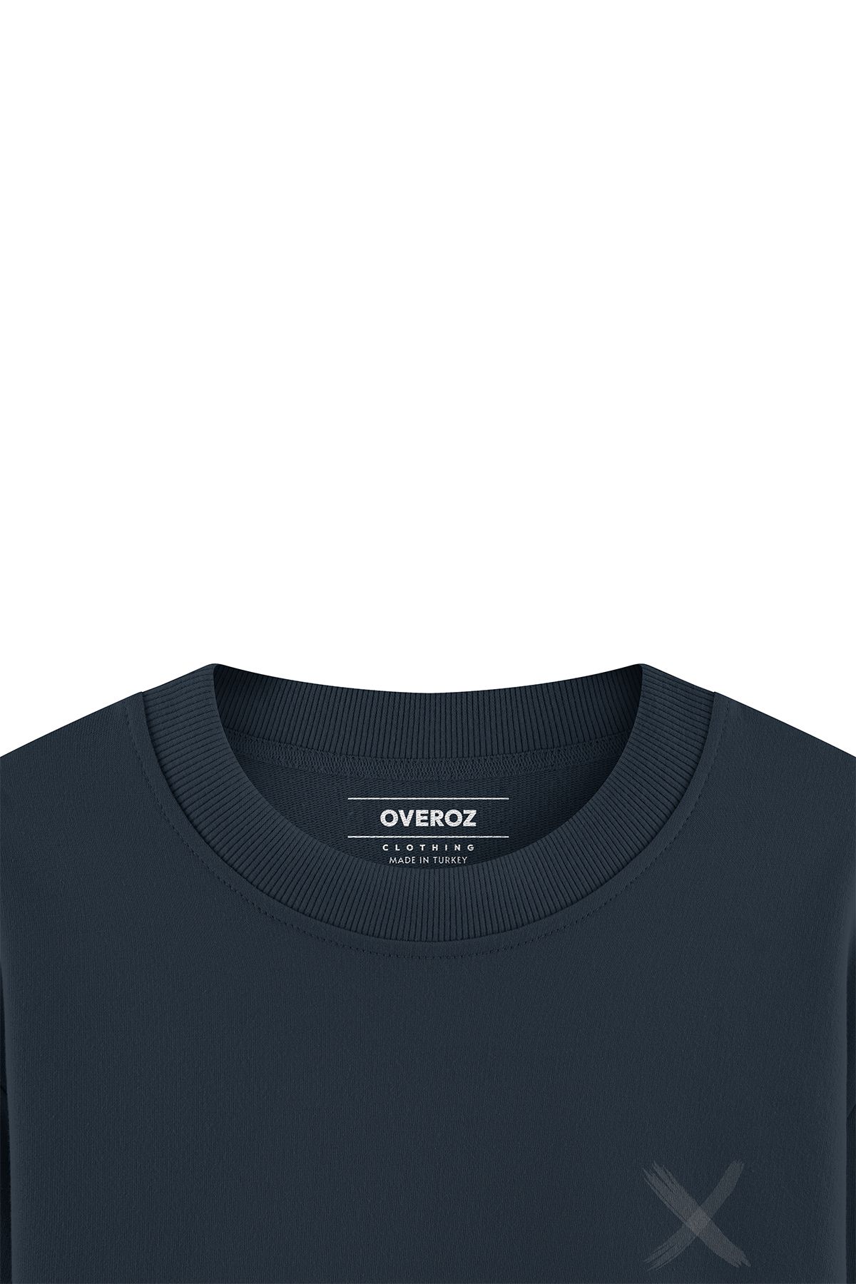 Overoz-Albastru Noapte Oversize Notă Schimbare Spate Imprimat Scrisoare Hanorac Oversize S1205 5