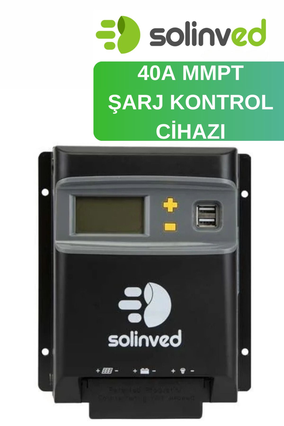 SOLİNVED Akü Şarj Kontrol Cihazı 40 Amper MPPT 12v-24v Solar Akü Şarj Regülatör - MPPT340D Güneş Paneli Şarj