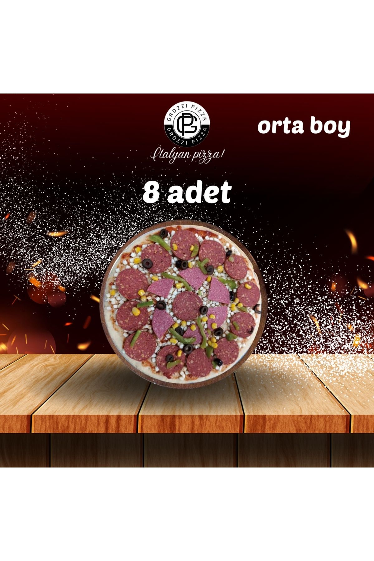 GROZZI Karışık Pizza 8 Adet 3080 gram