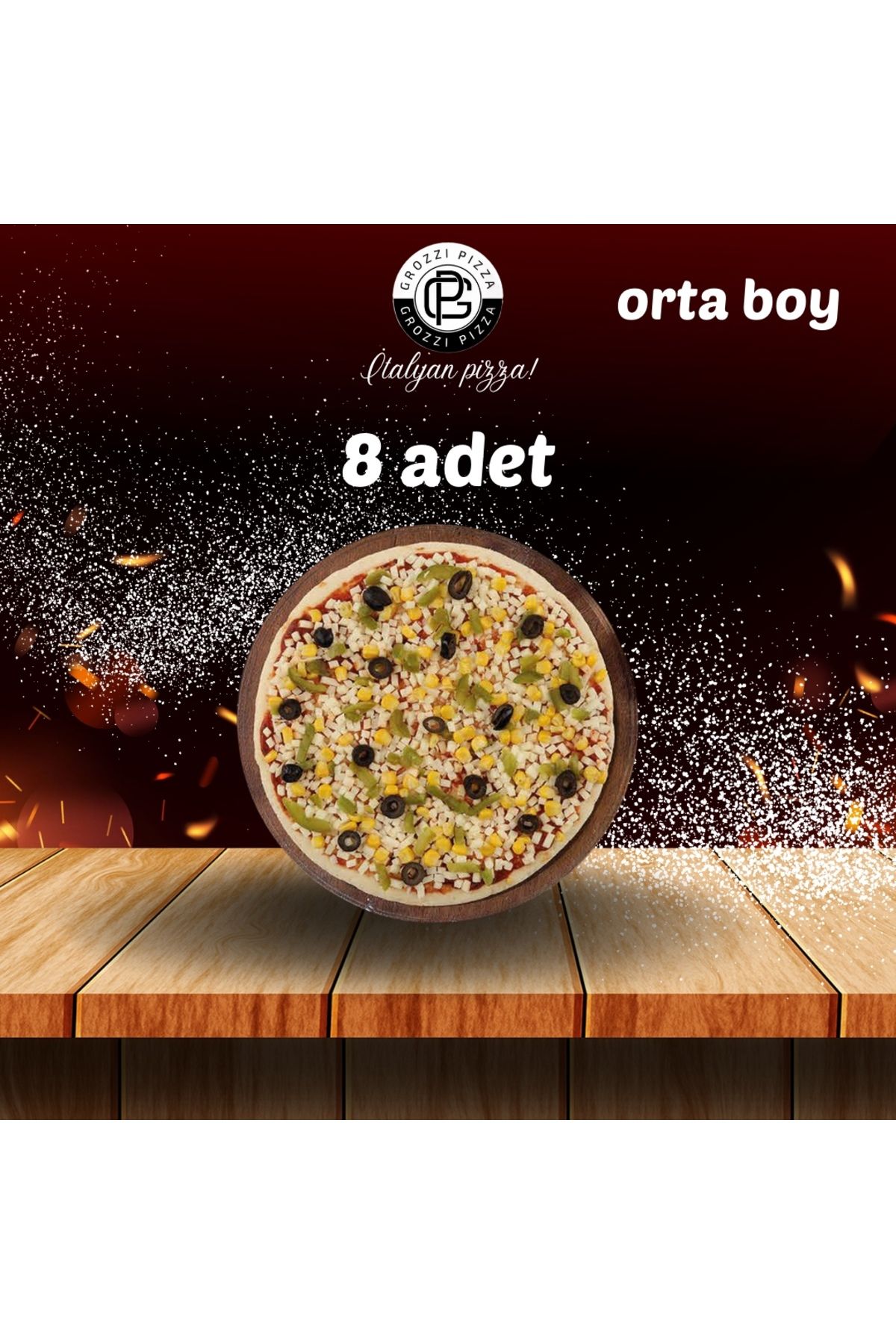 GROZZI Vejeteryan Pizza 8 Adet 3040 gram