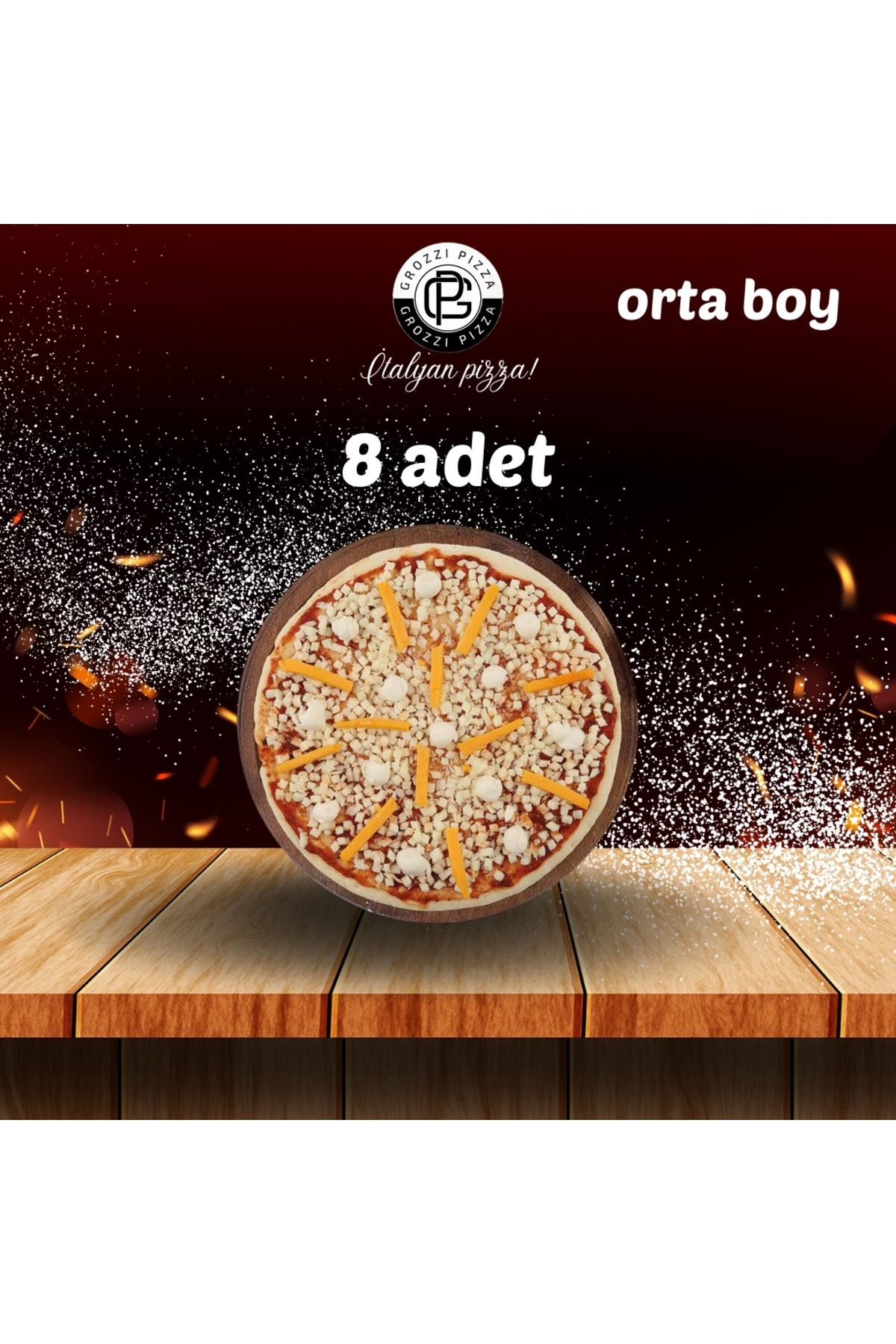 GROZZI ÜÇ PEYNİRLİ PİZZA 8 ADET 2760 GRAM