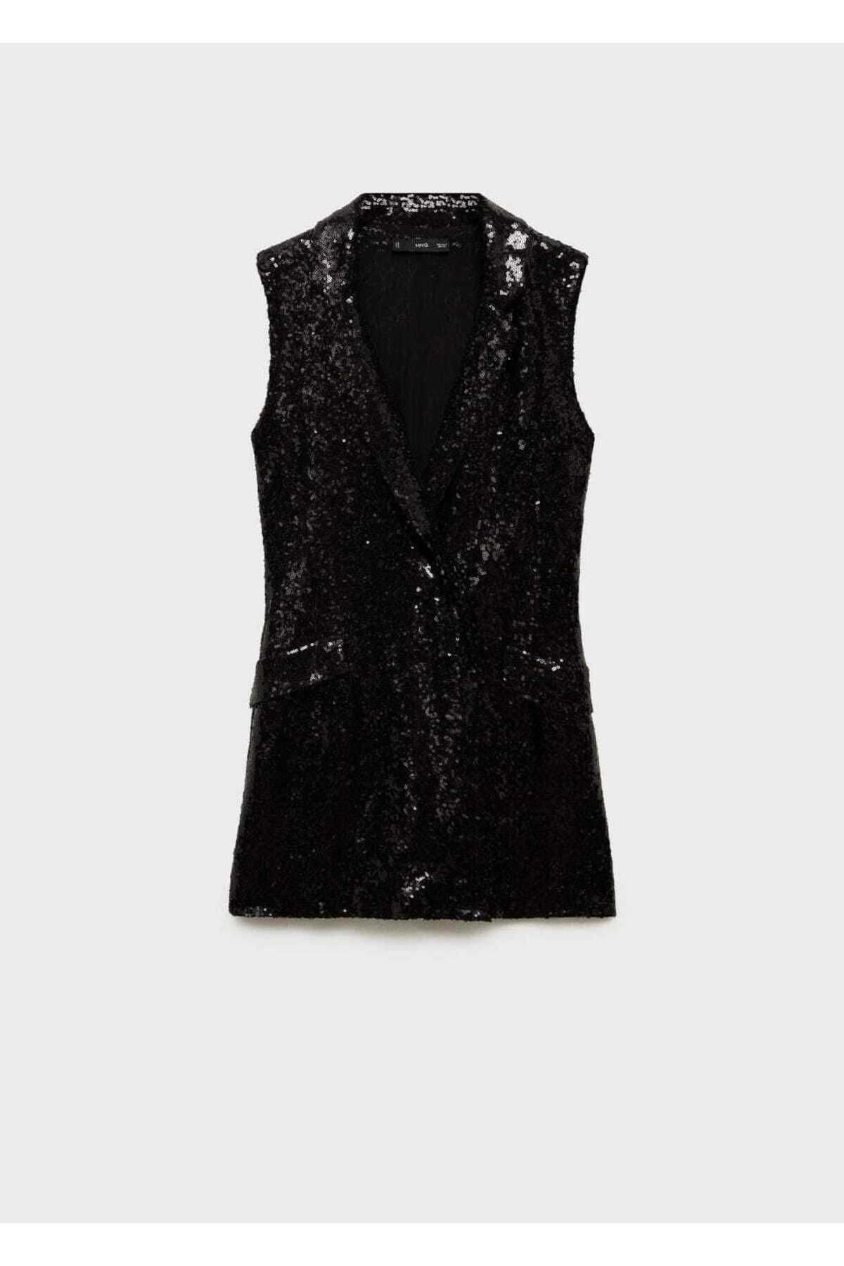 MANGO Woman-Sequin Jumpsuit with Flap 3