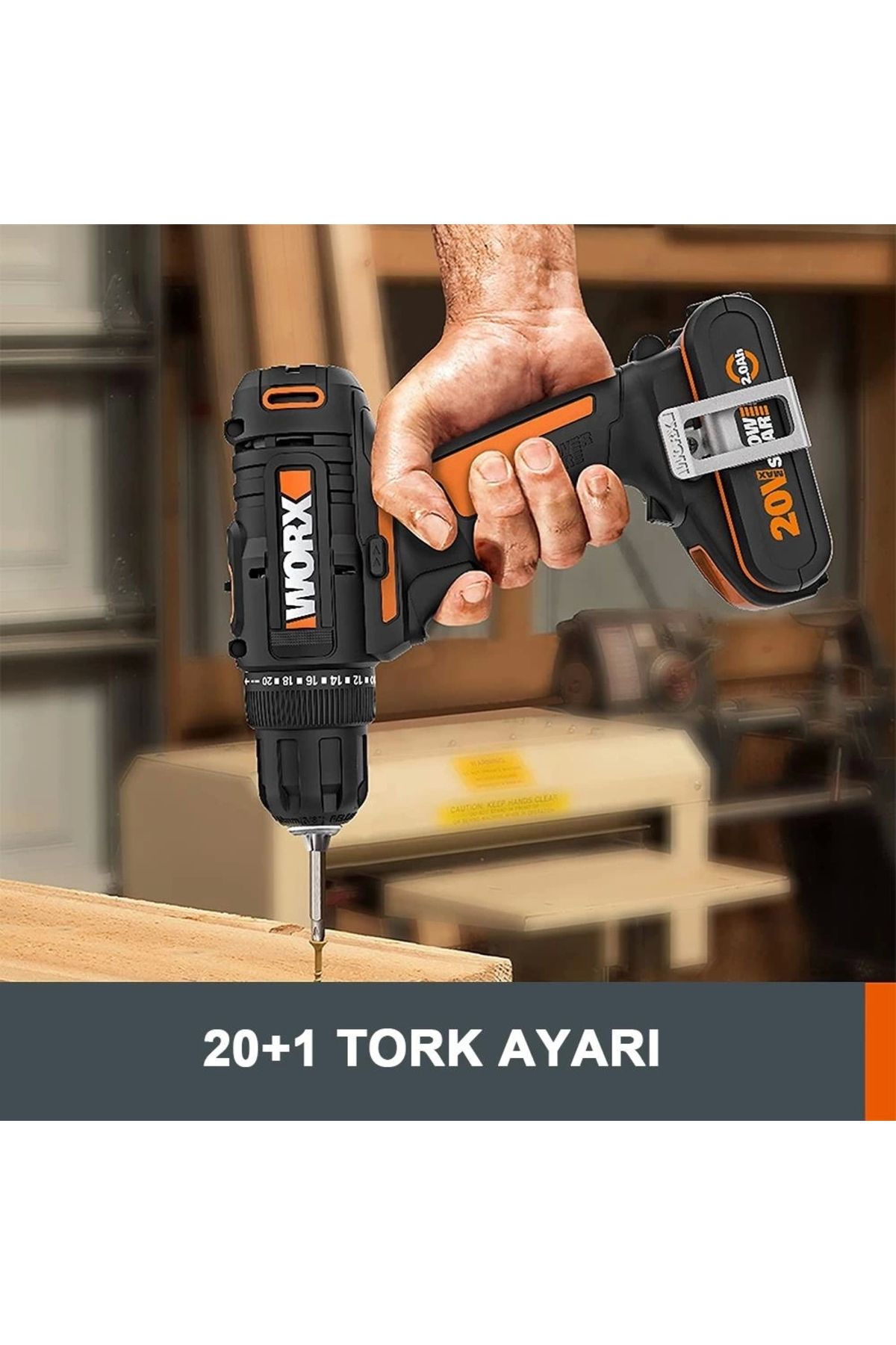 Wx100 20volt/2.0ah. Li-ion Tek Akülü Profesyonel Şarjlı Matkap - 6