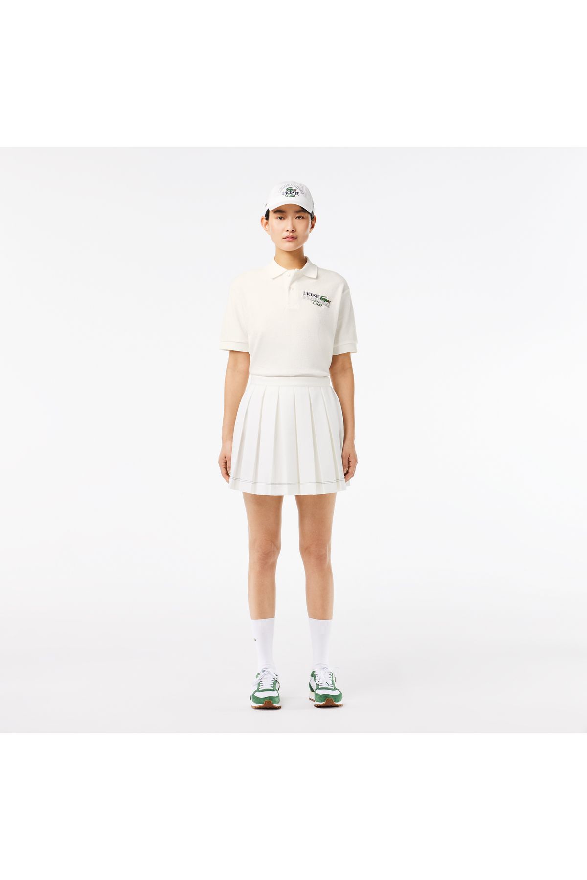 تی شرت یقه پولو مردانه و زنانه X ROLAND GARROS یونیسکس REACHED CHOLO سفید Lacoste