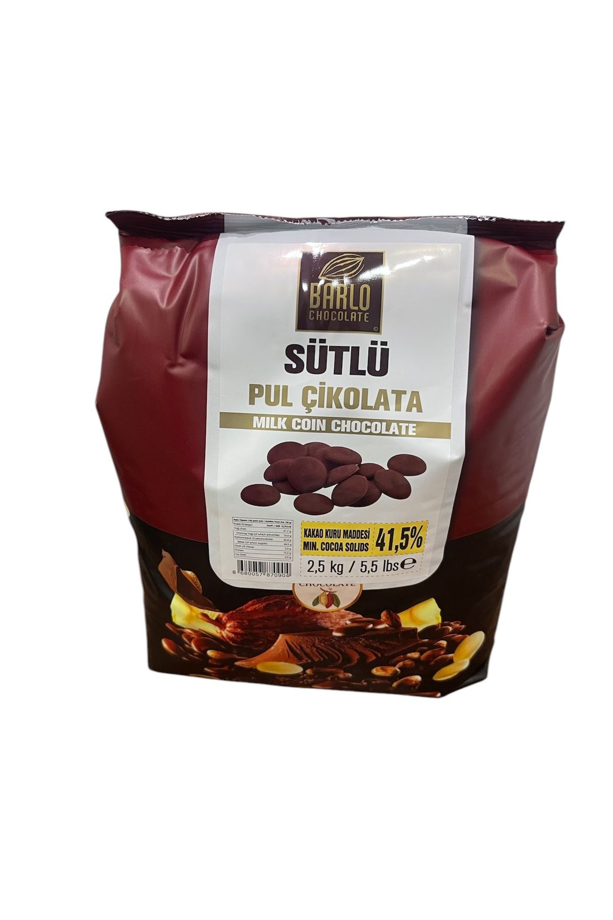 Barlo SÜTLÜ PUL ÇİKOLATA 2,5 KG.