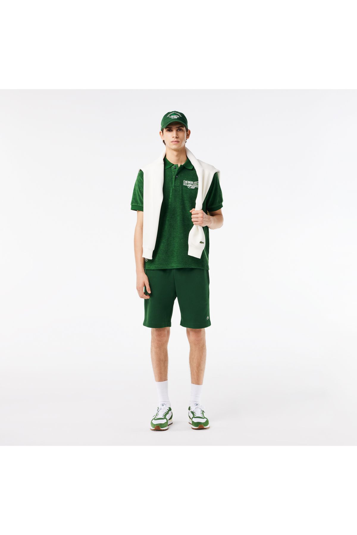 تی شرت یقه پولو مردانه و زنانه X ROLAND GARROS یونیسکس REACHED FIT GREEN POLO Lacoste