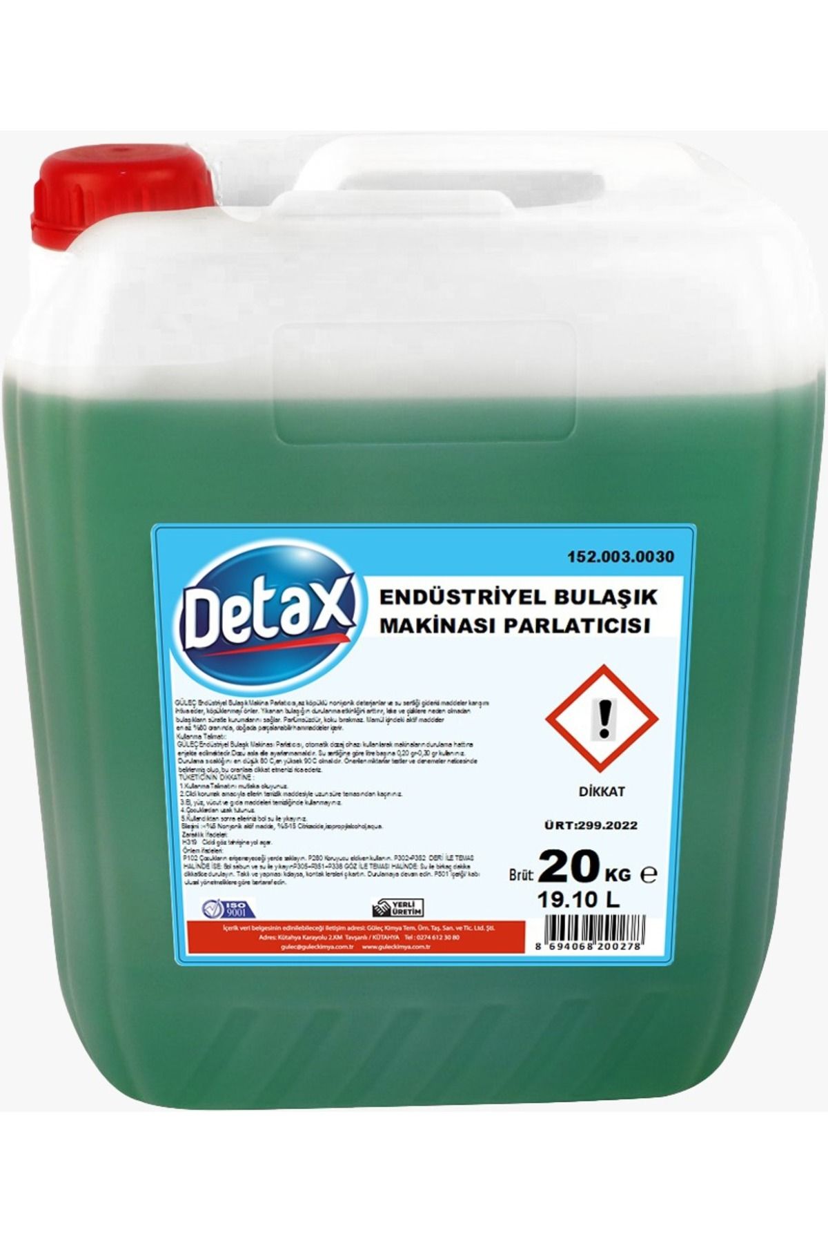 Detax Endsütriyel Bulaşık Makinası Parlatıcısı(20kg)