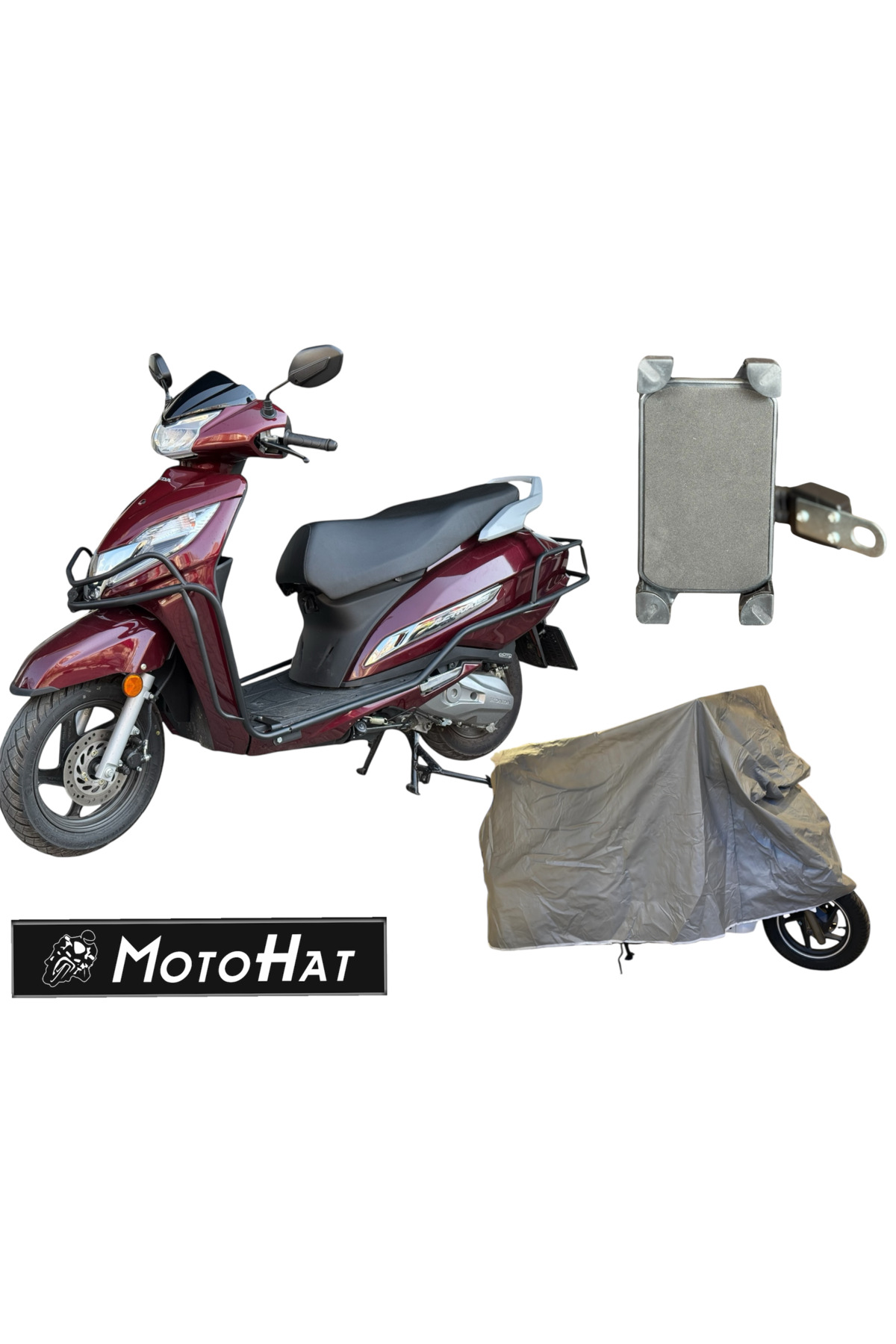 HONDA ACTIVA KORUMA DEMİRİ (A KALİTE) + TELEFON TUTUCU