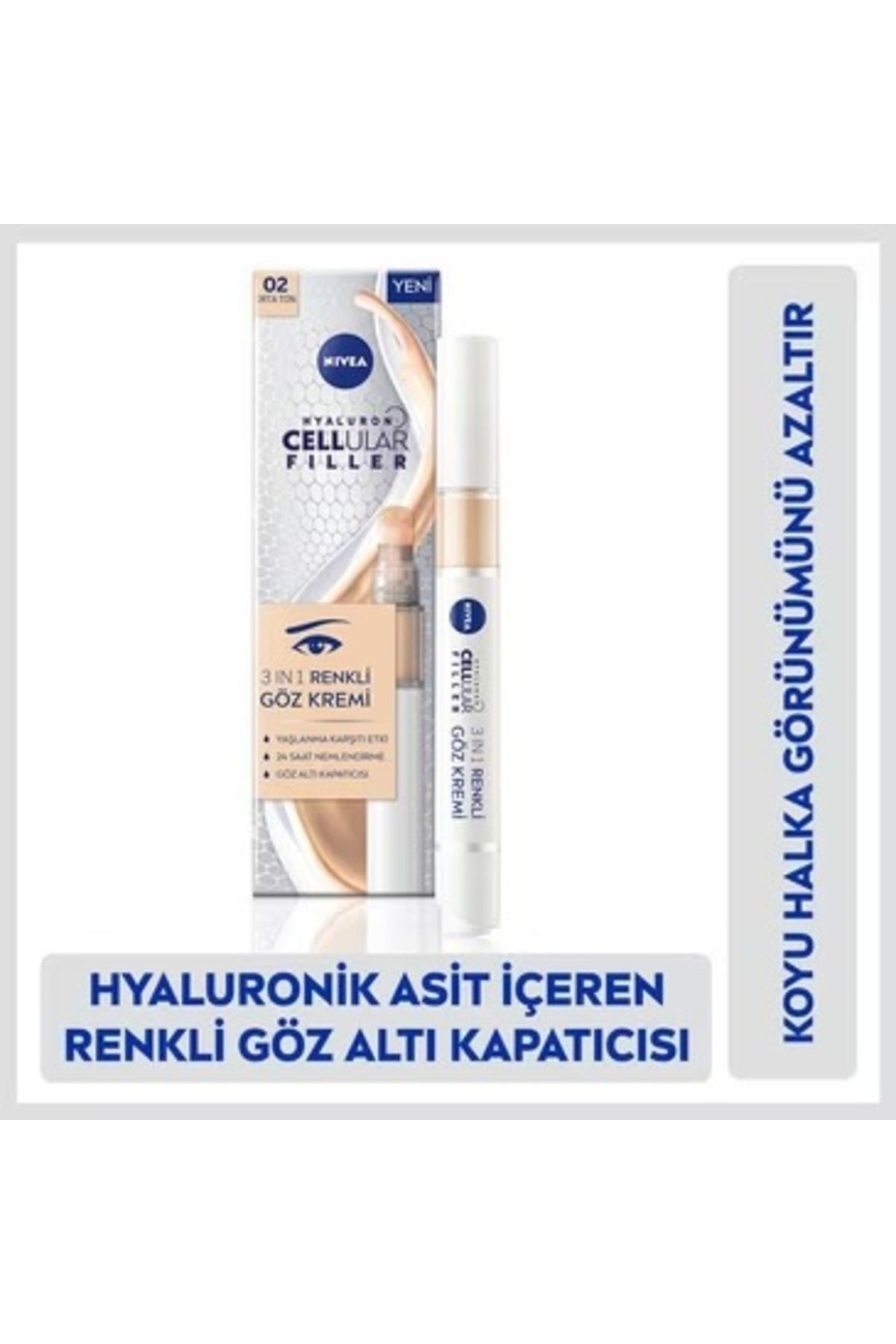 NIVEA Hyaluronik Asit İçeriği İle Koyu Halka Görünümünü Azaltıcı ve Renkli Göz Bakım Kremi-4 ml Demb.1429