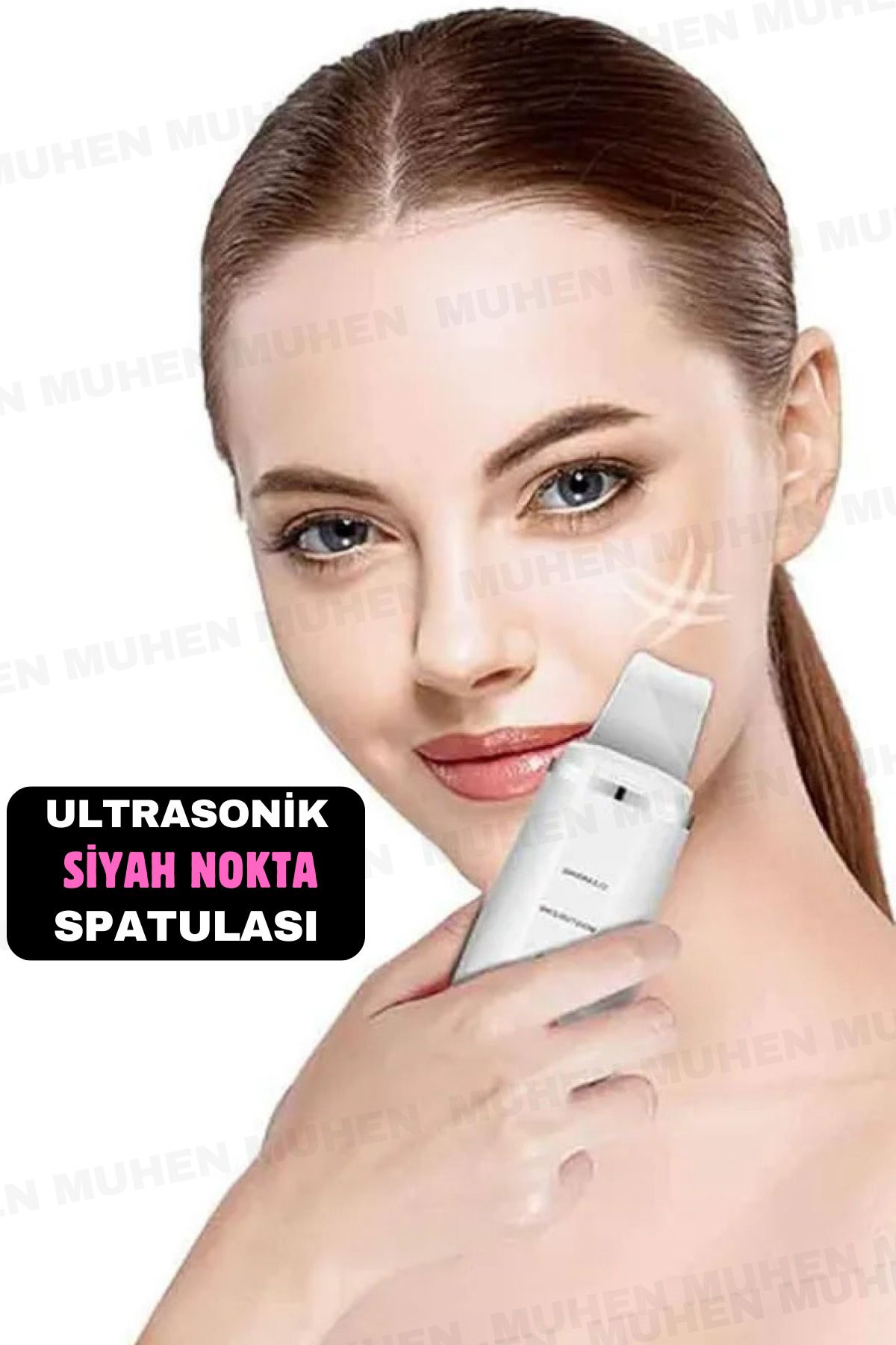 MUHEN Ultrasonik Peeling Spatulasi - Siyah Nokta Temizleme, Cilt Yenileme ve Gözenek Açma