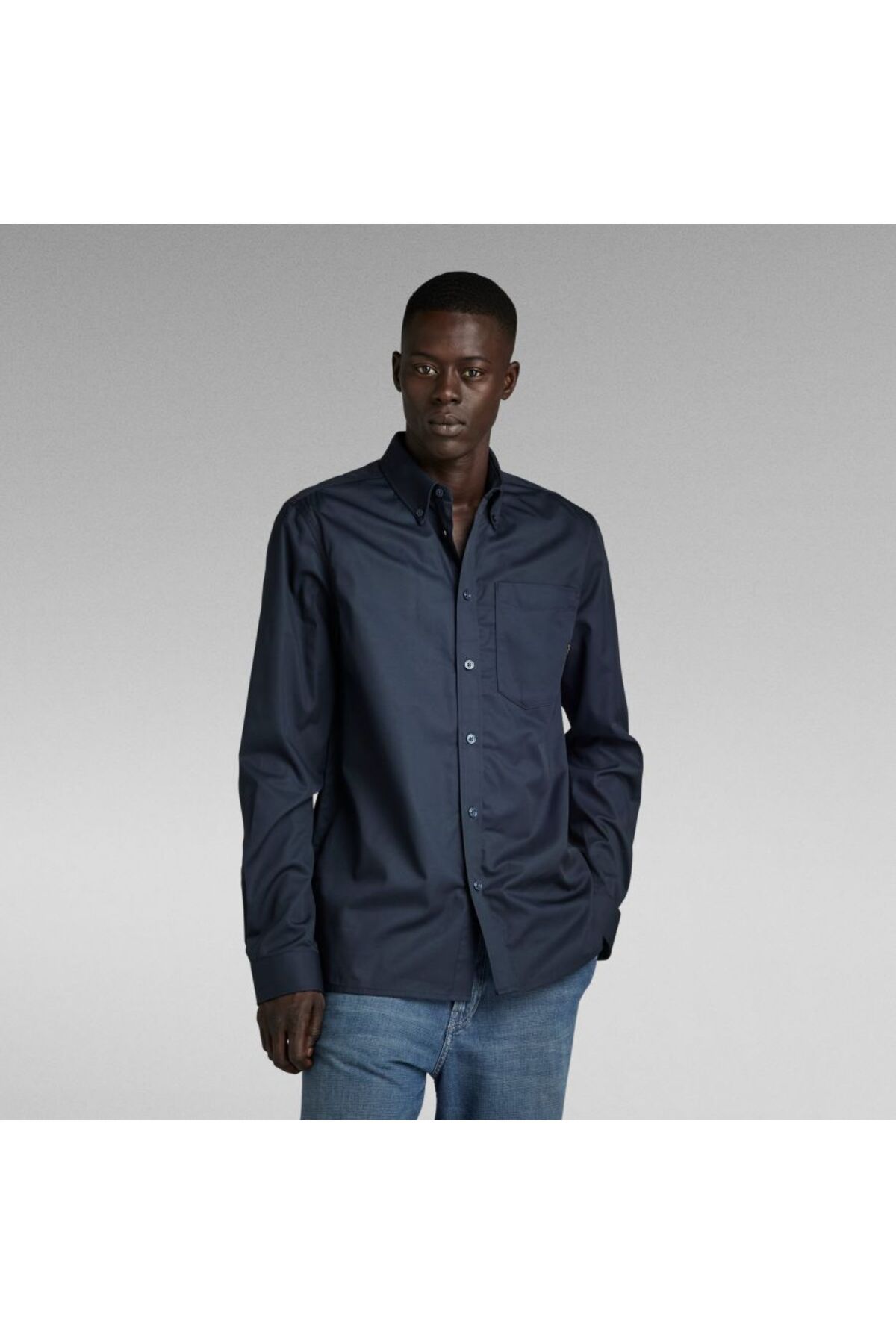 پیراهن / بلوز دکمه دار آبی مردانه G STAR RAW اورجینال G-STAR RAW