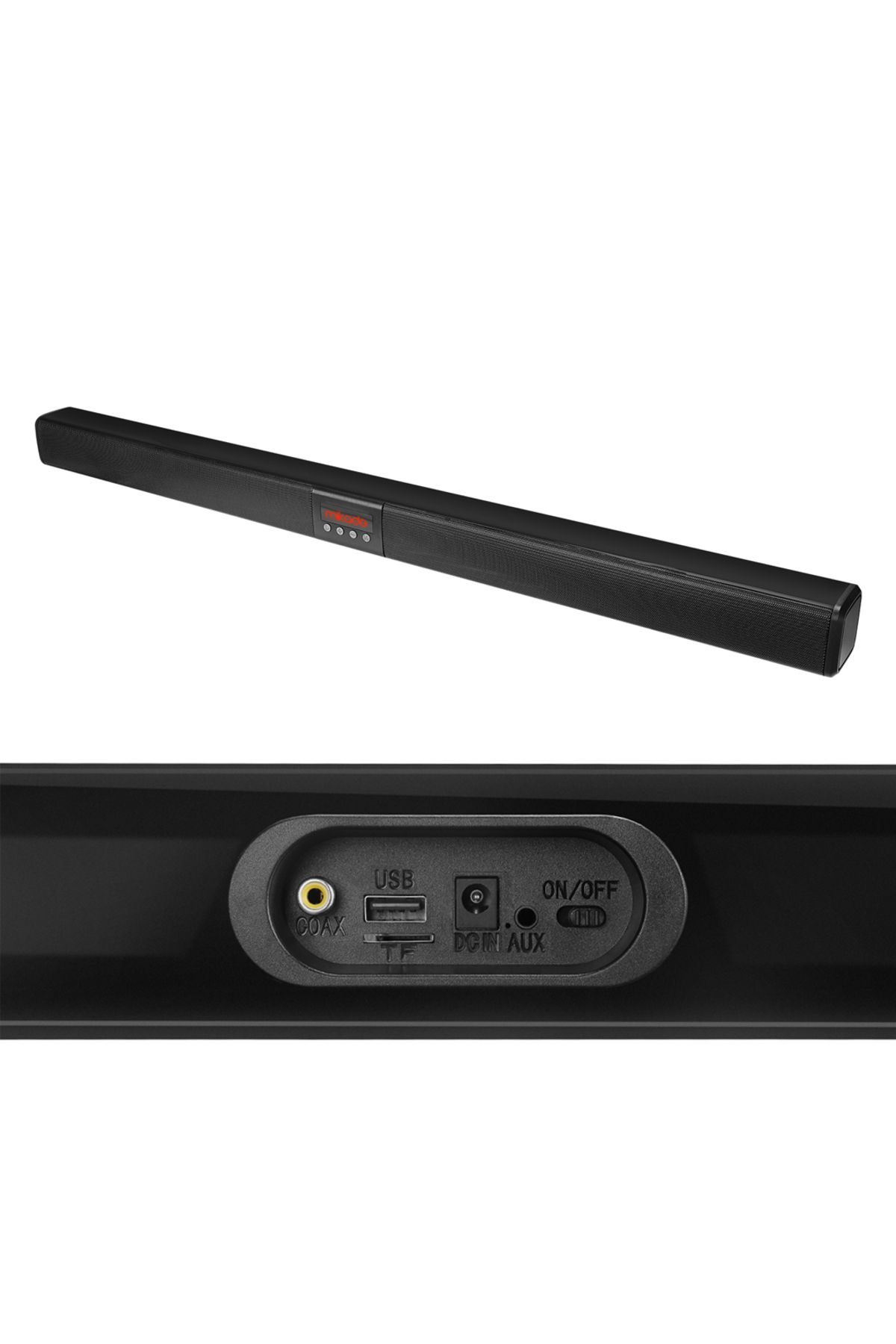 Mikado MD-SB102 SİYAH 2X10W 12V/1.5A BT+USB+AUX+TF KARTLI EV SİNEMA SOUNDBAR HOPARLÖR