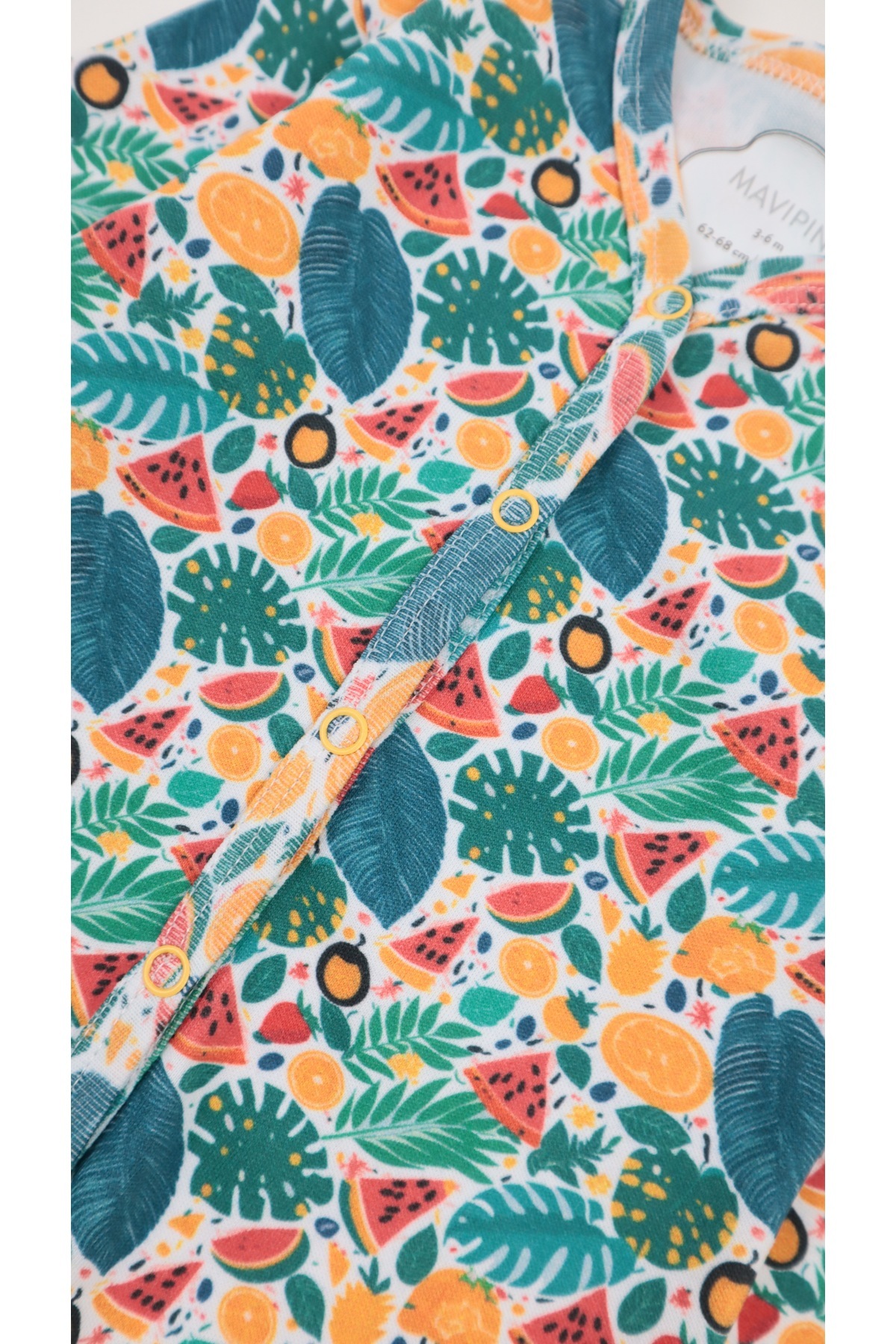 Mavipink Bebek %100 Pamuk Ayaklı Patikli Çıtçıtlı Tulum fotoğrafı 2 (önizleme)