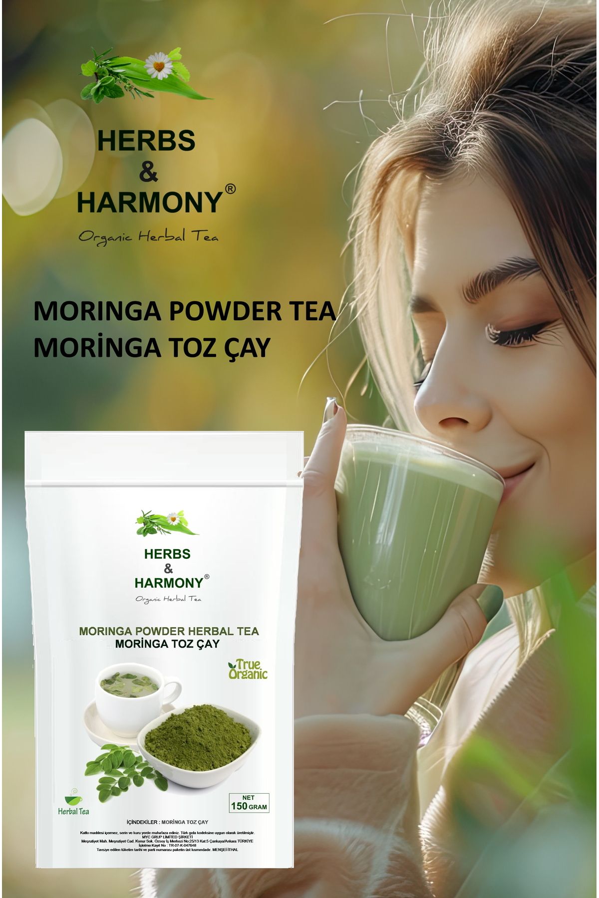 Herbs & Harmony-150 Grams Moringa Powder - Herbal Tea Powder Tea 3