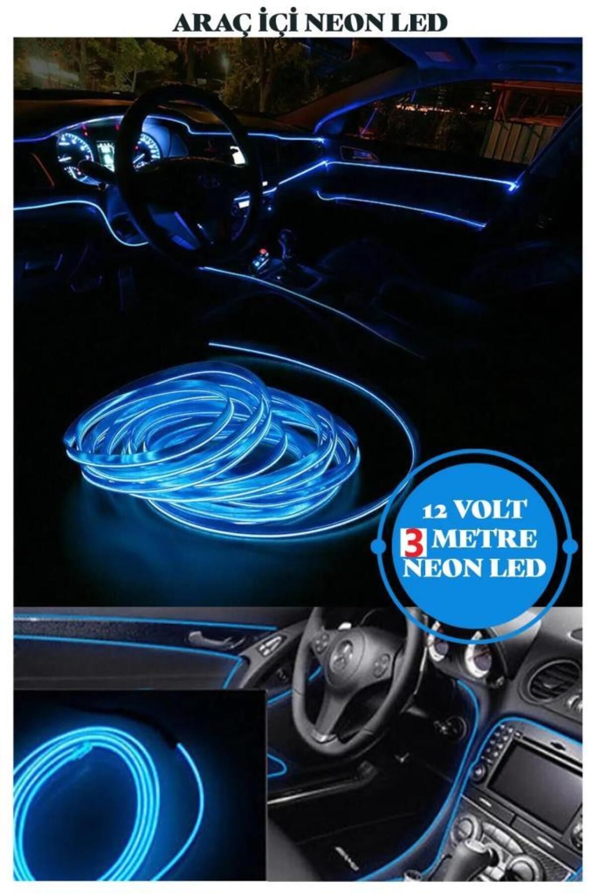 optana-3Meter Blue Led Light Neon Strip - Car Interior Torpedo Auto Decoration Led Lighting 2