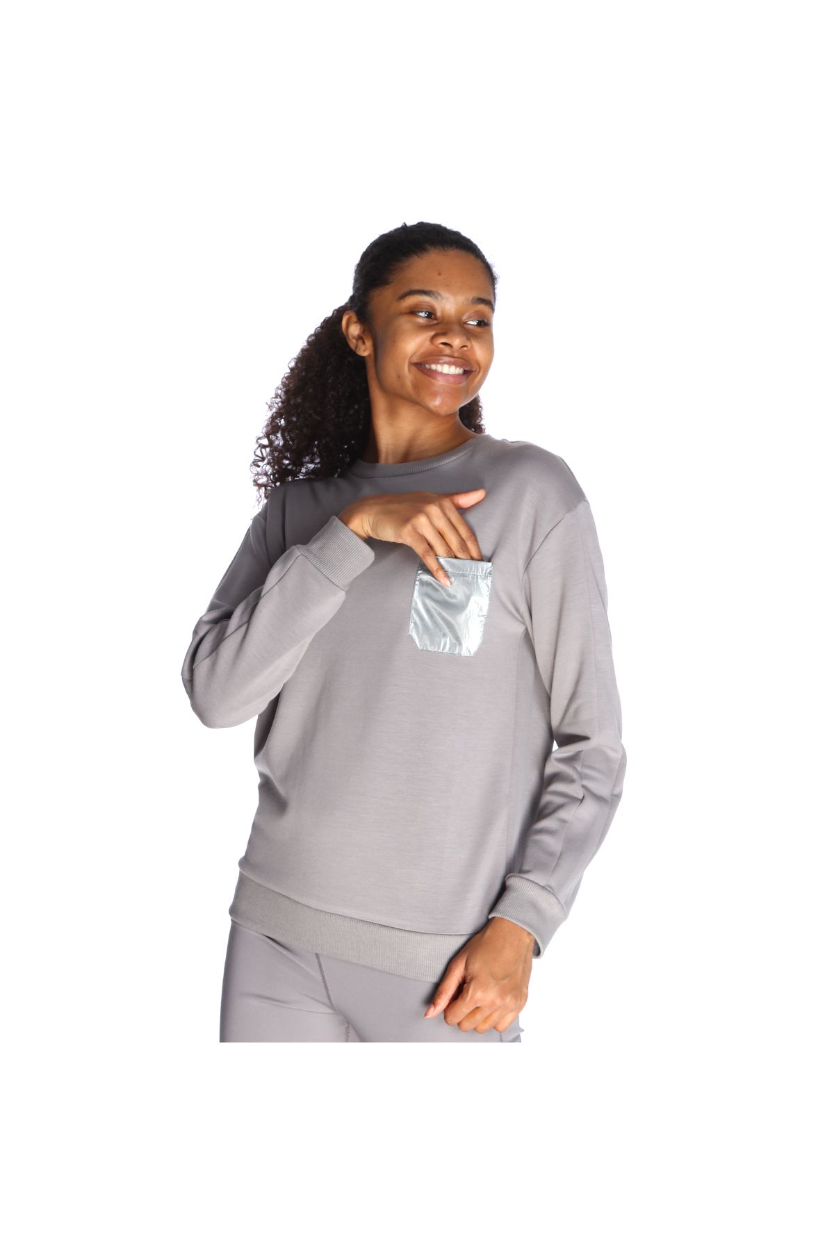 Sportive-Spalla Women's Gray Casual Style Sweatshirt 23KKTP13D01-GNT 4