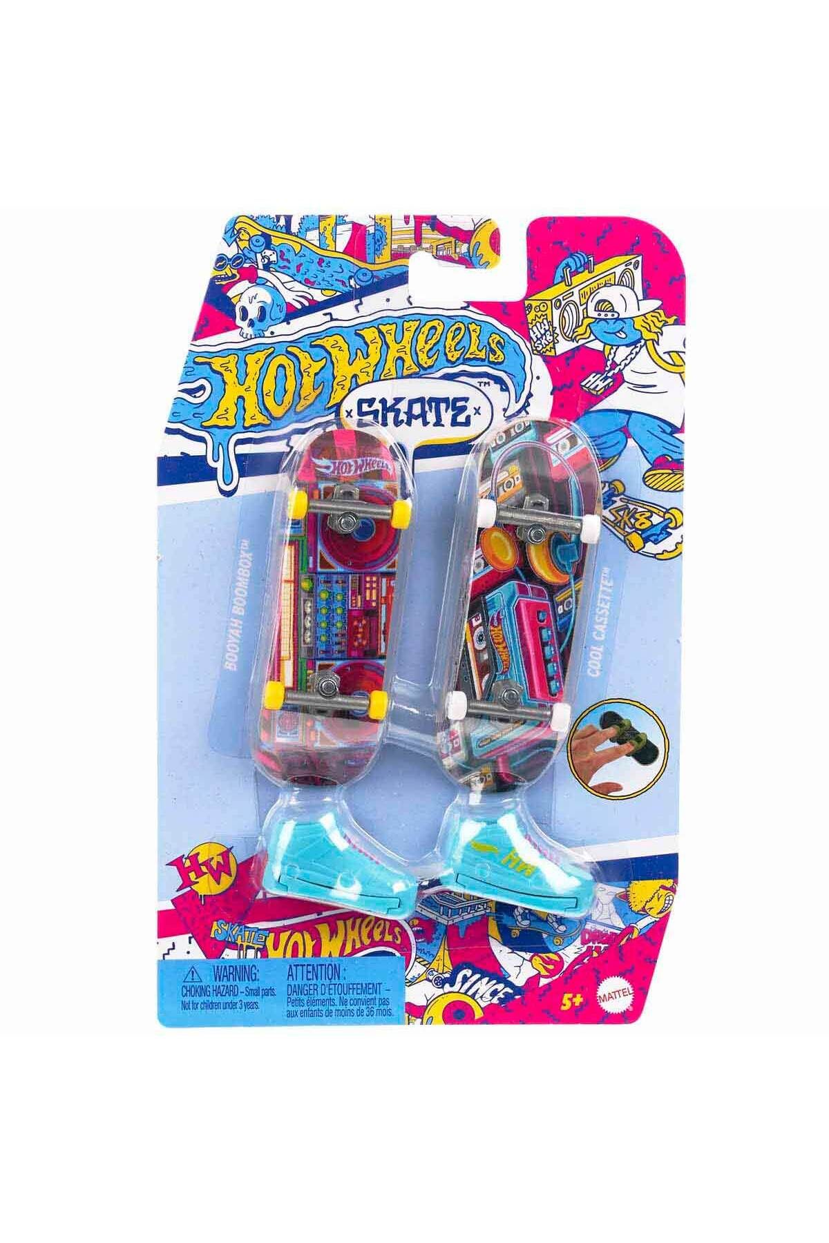 HOT WHEELS Skate Retro Temalı İkili Parmak Kaykay ve Ayakkabı HXL18