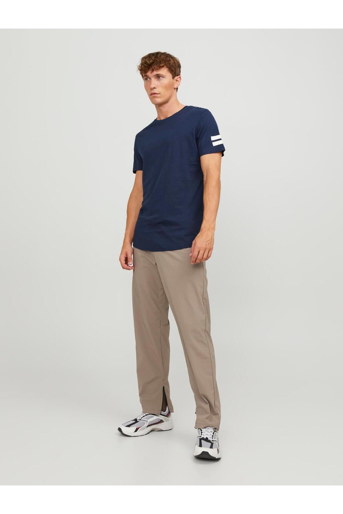 تیشرت مردانه آبی سرمه ای جک اند جونز | 12116021 اورجینال - تصویر 5