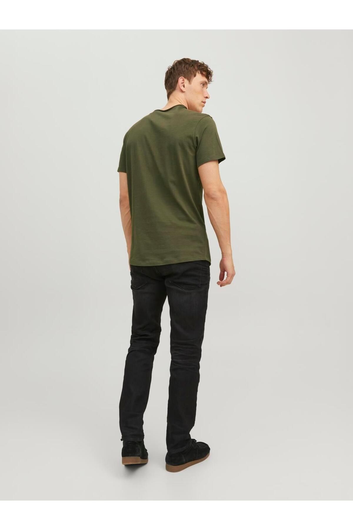 تی شرت سبز مردانه Jack & Jones جیباشر او یقه اس نوس Jack & Jones