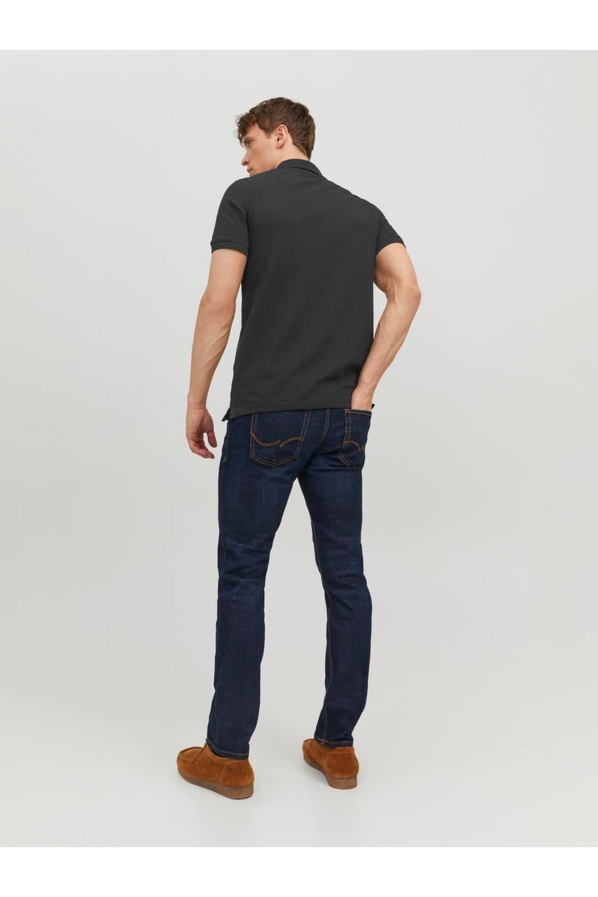 تی شرت یقه پولو مشکی مردانه آستین کوتاه POLO SS NOOS Jack Jones Jack & Jones