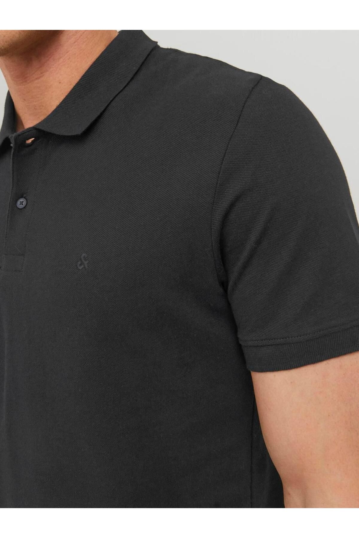 تی شرت یقه پولو مشکی مردانه آستین کوتاه POLO SS NOOS Jack Jones Jack & Jones