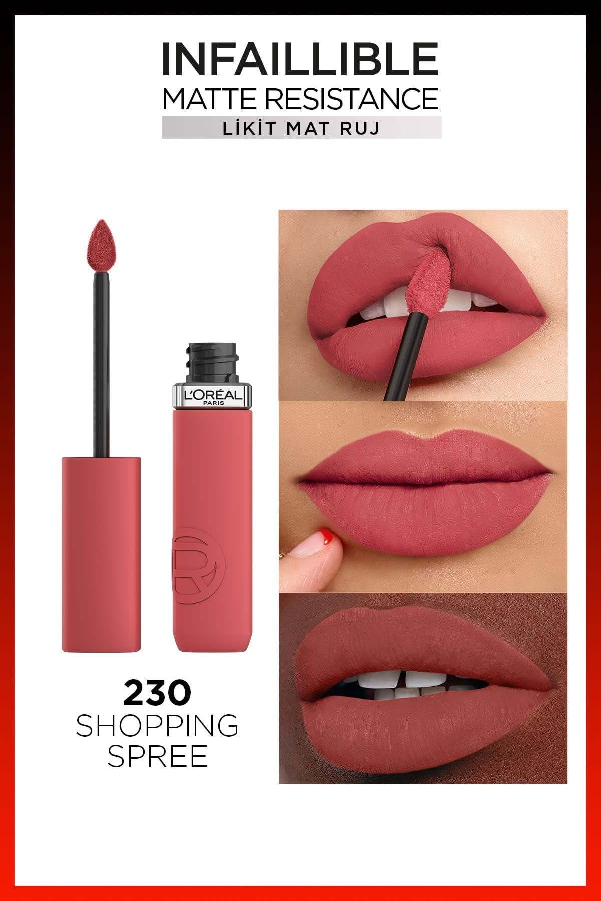 رژ لب مات مایع Infaillible Matte Resistance - 230 Shopping Spree L'Oreal Paris