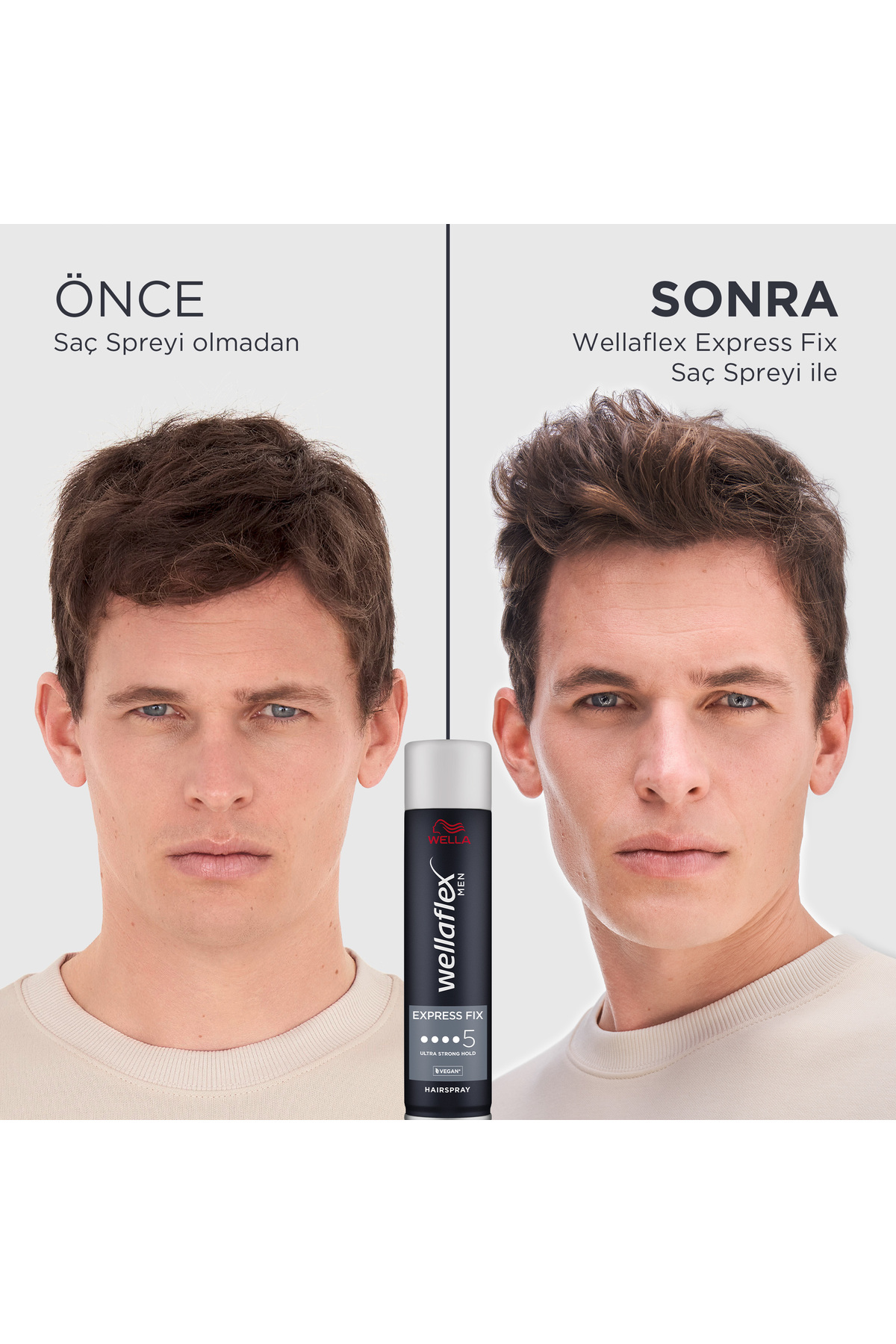 اسپری مو Wella اورجینال  برند خوب 4064666587585 Wellaflex Men Express Fix Express Stabilizer Men's Hair Spray Ultra Strong Hold 250 ml - 5/5 Hold - تصویر 3