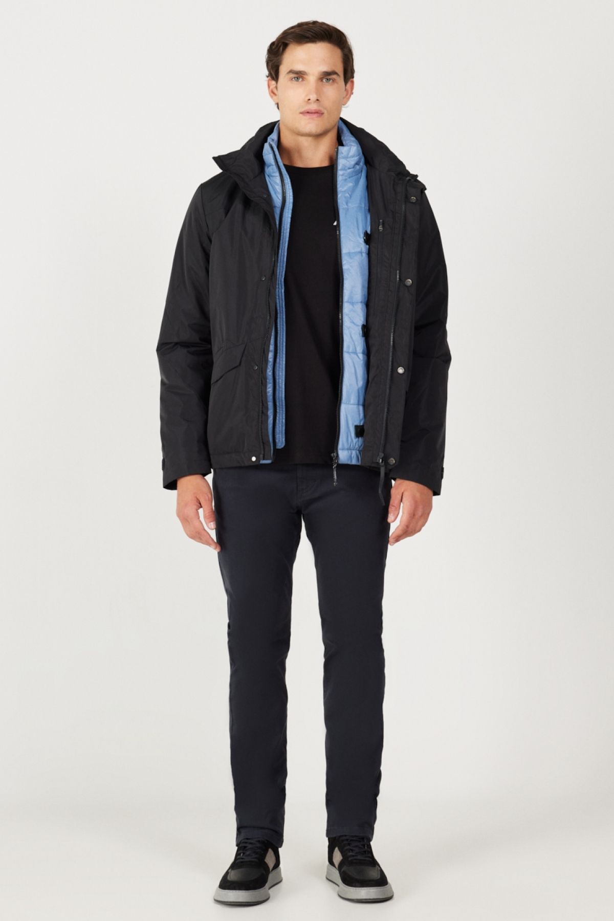 کاپشن مشکی مردانه سیاه جلیقه پارکا مونت W232281001 پوست Wrangler