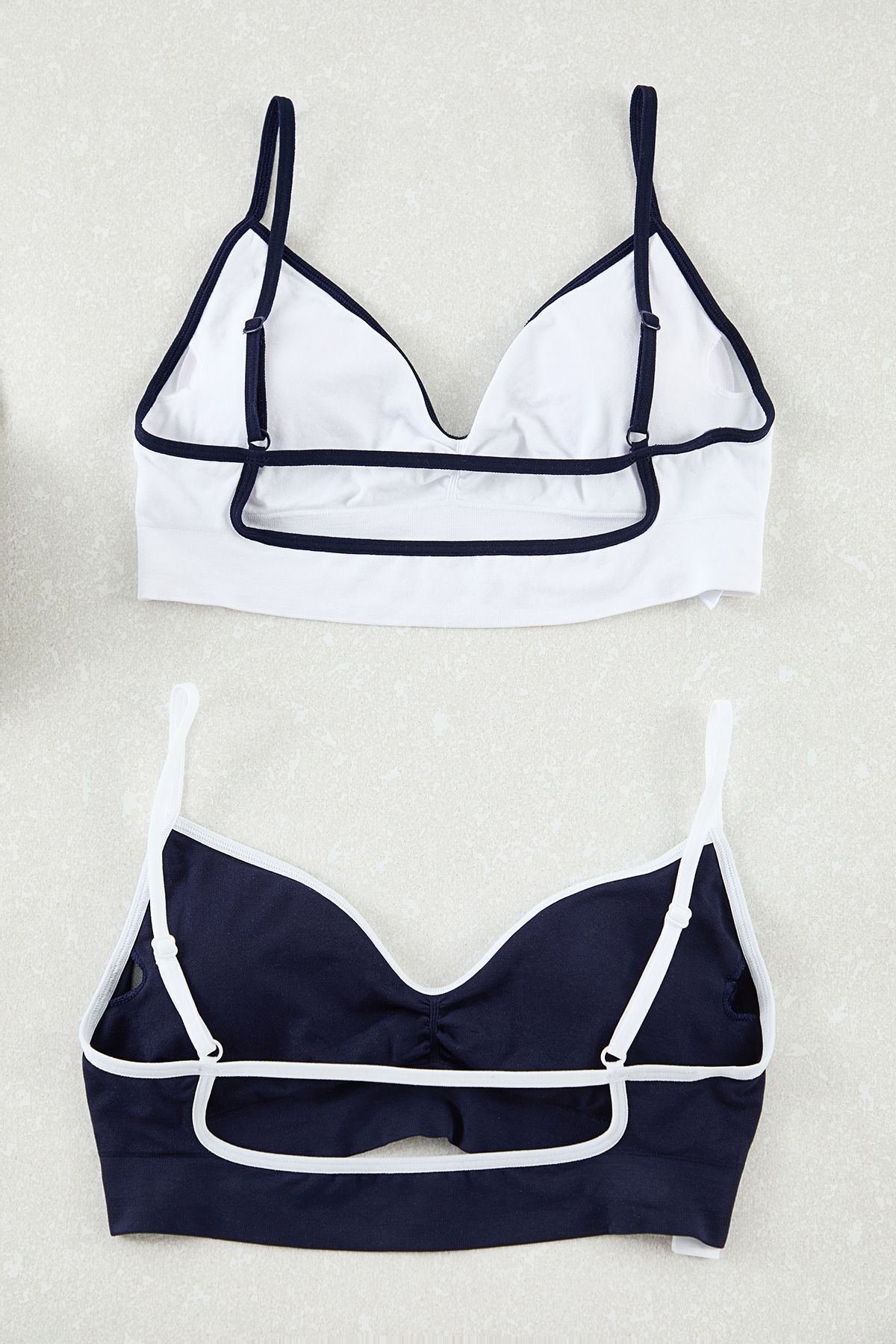 Trendyol Collection-Pack of 2 Navy Blue and White Seamless Bustier Bra - Thmaw25Su00003 3