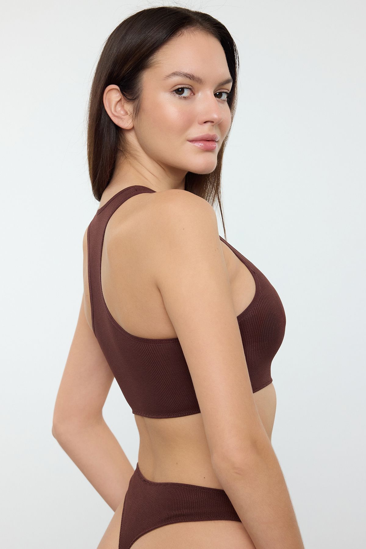Trendyol Collection-Hnědá sada pleteného spodního prádla bez obalu Thmaw25Cc00021 4